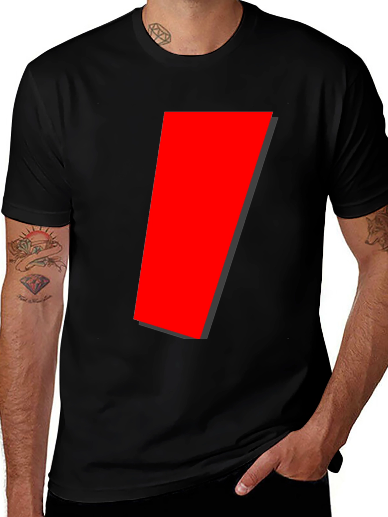 Variant 26 of Modern Geometric Red Accent T-Shirt