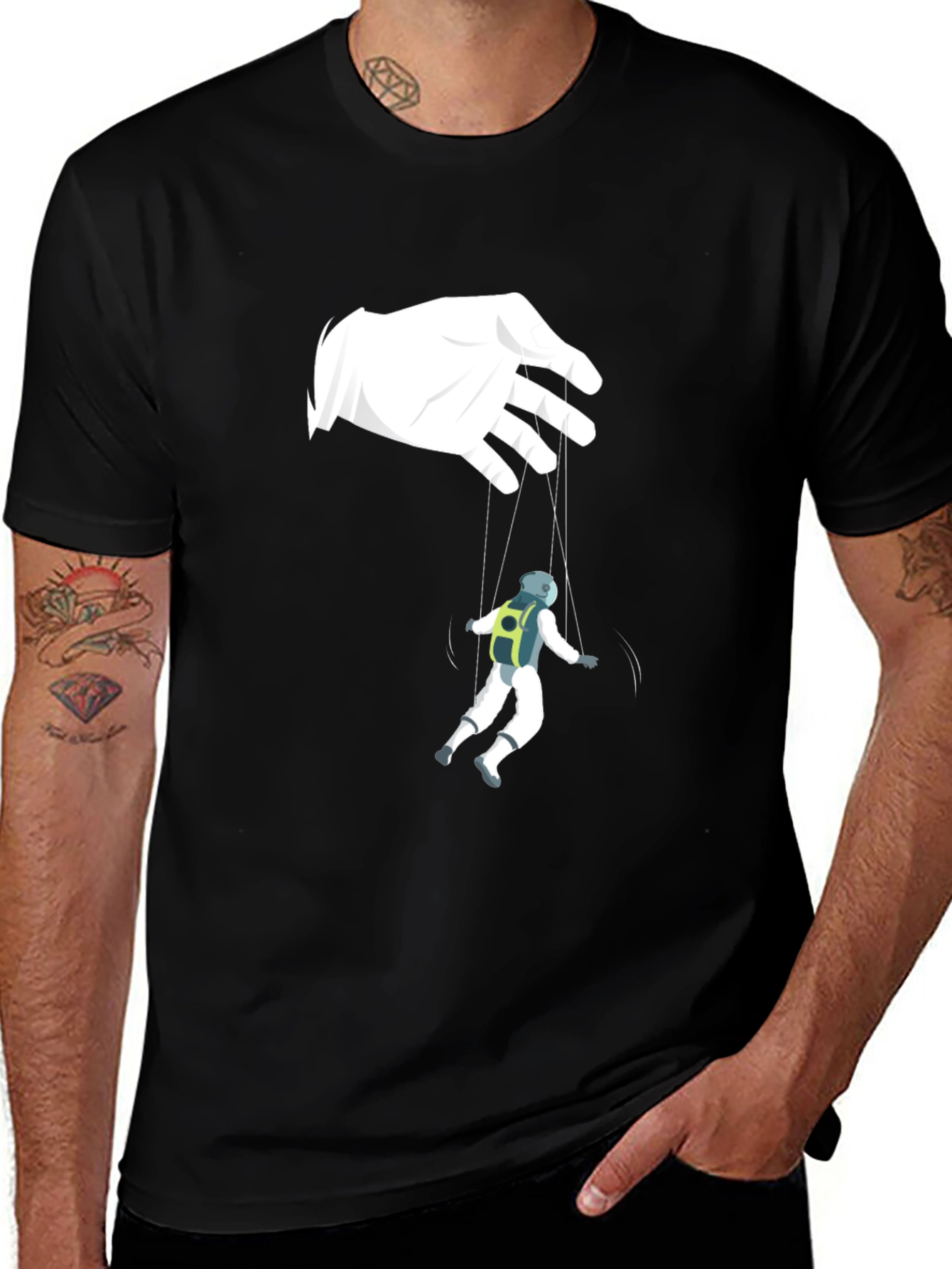 Astronaut Puppet Graphic Tee - Black