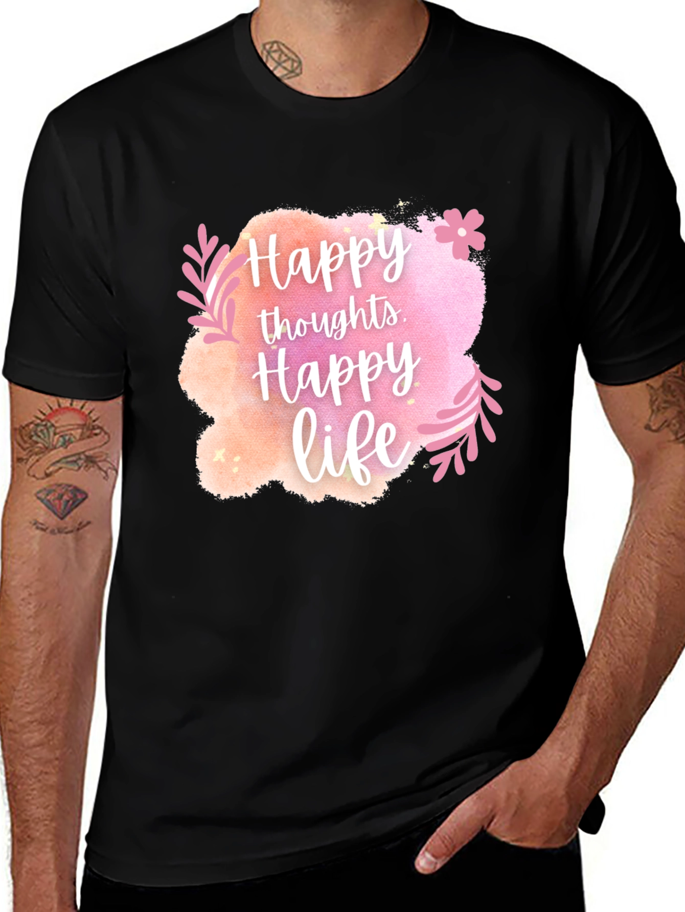Variant 10 of Happy Thoughts, Happy Life Graphic Tee