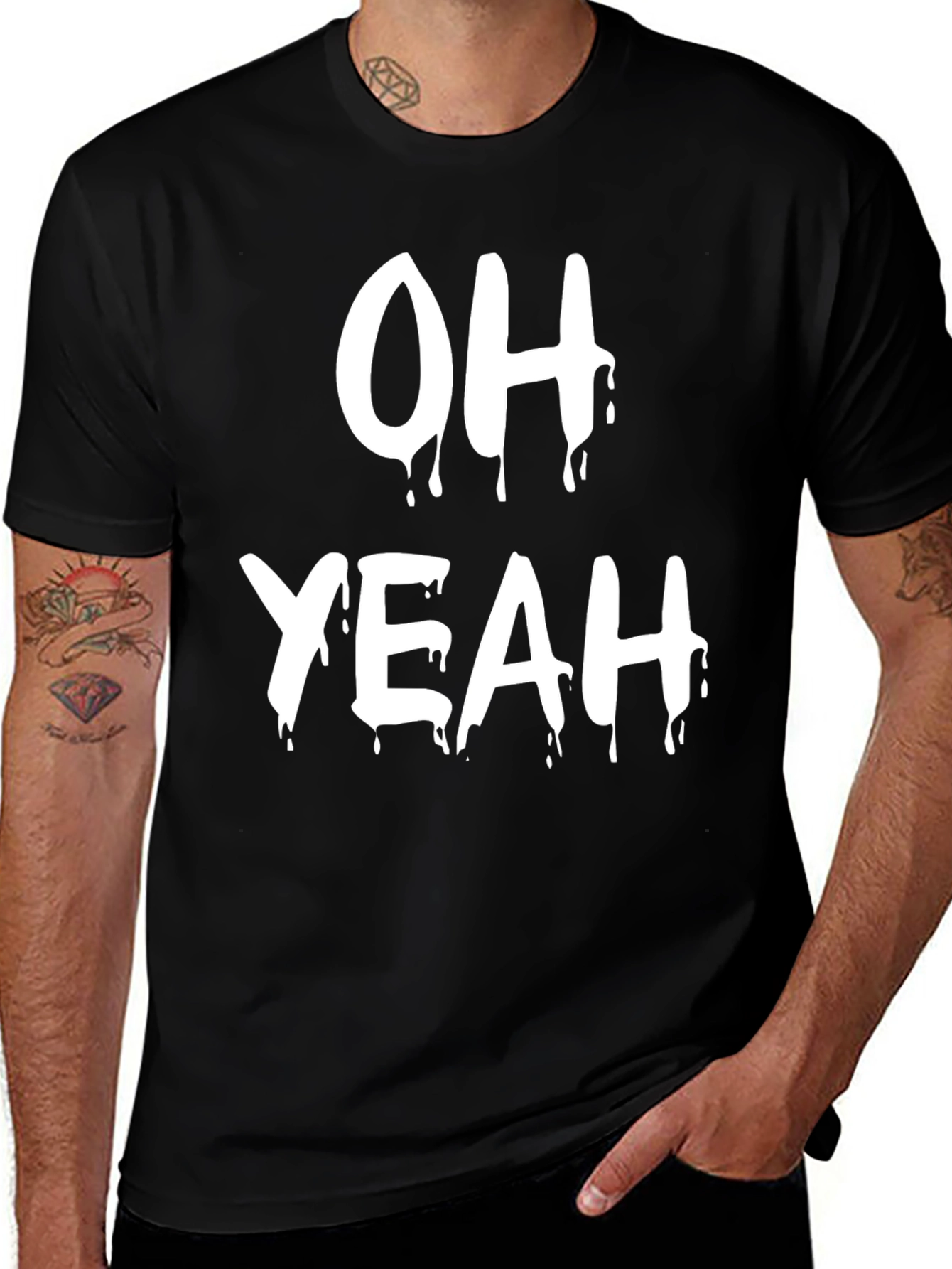 Variant 22 of Oh Yeah Graphic Tee - Trendy Black T-Shirt