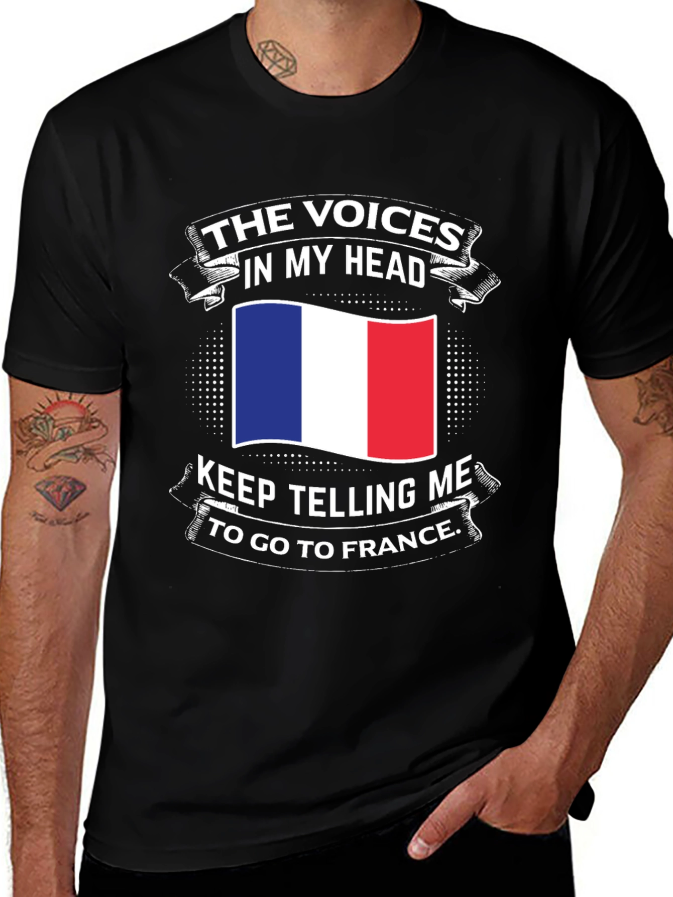 France Flag Tee - The Voices in My Head Keep Telling Me