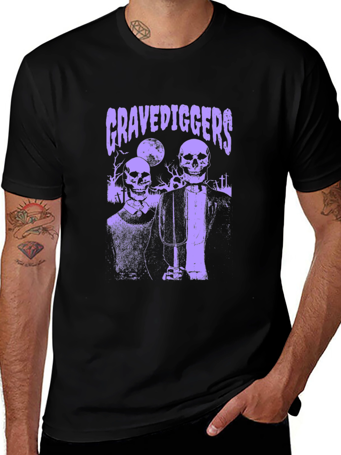 Gravediggers Skeleton Graphic T-Shirt