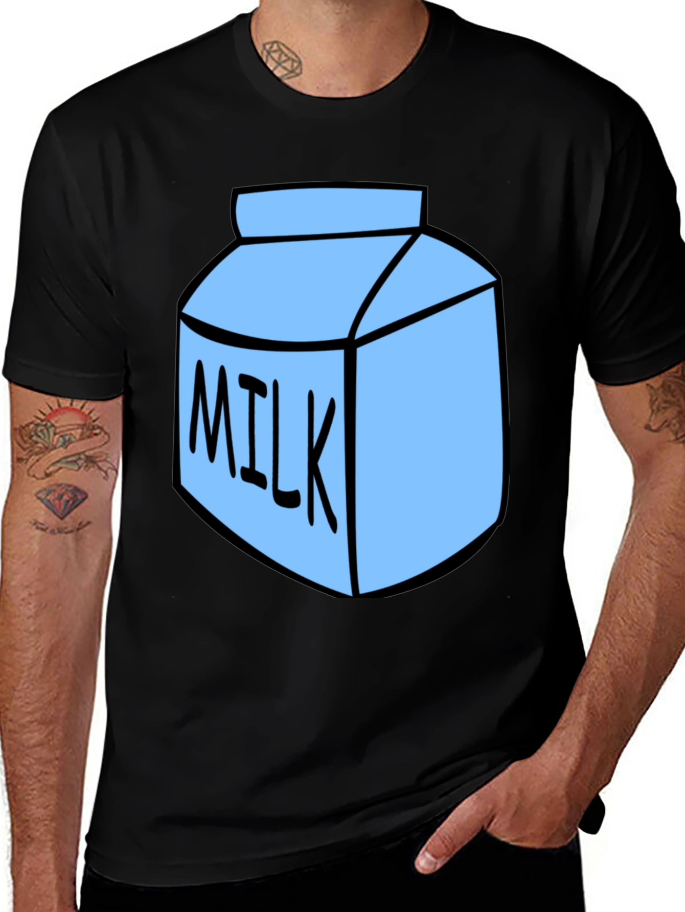 Variant 13 of Milk Carton Graphic T-Shirt - Black