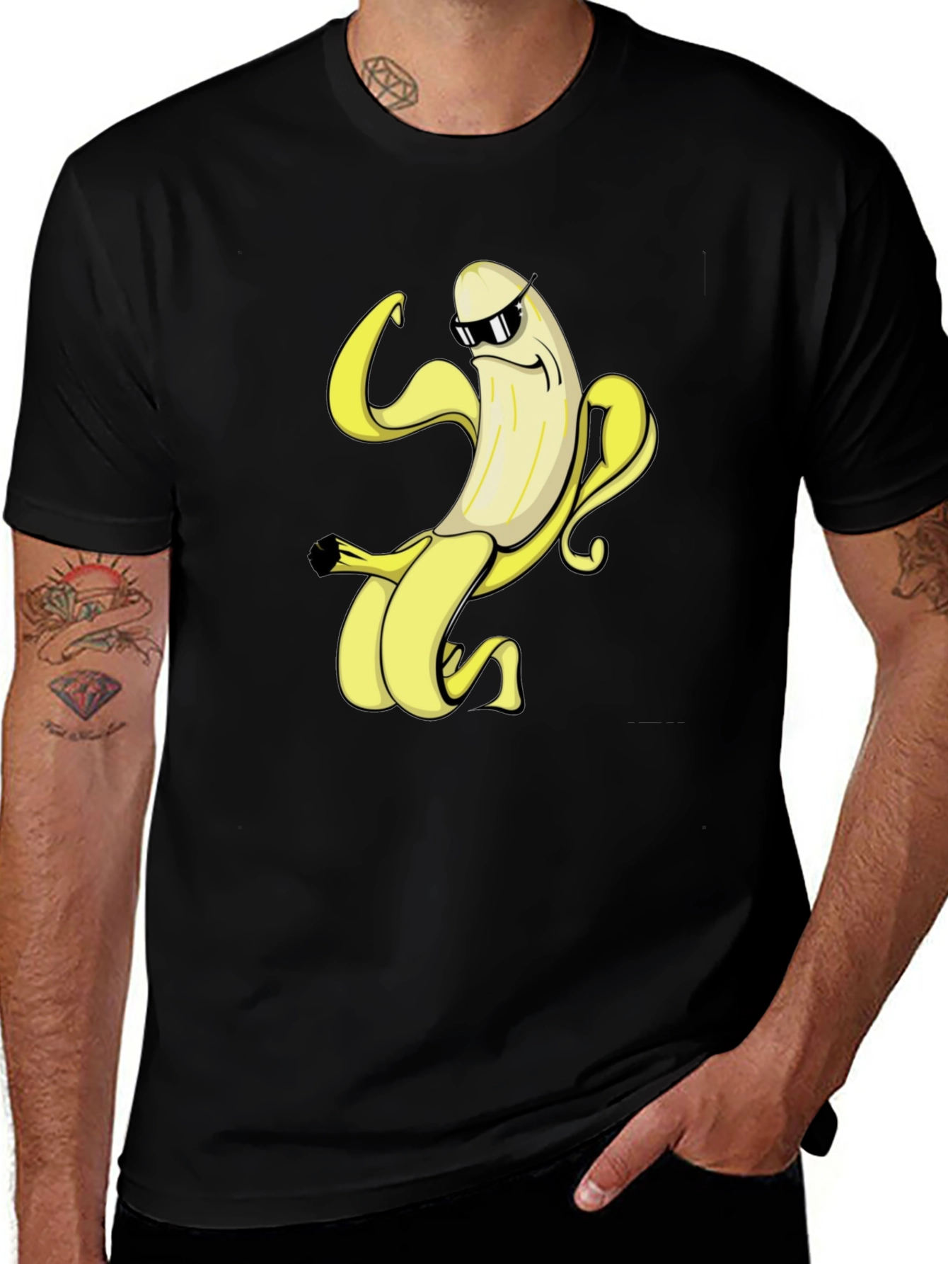 Variant 21 of Cool Banana Graphic Tee - Black Cotton T-Shirt