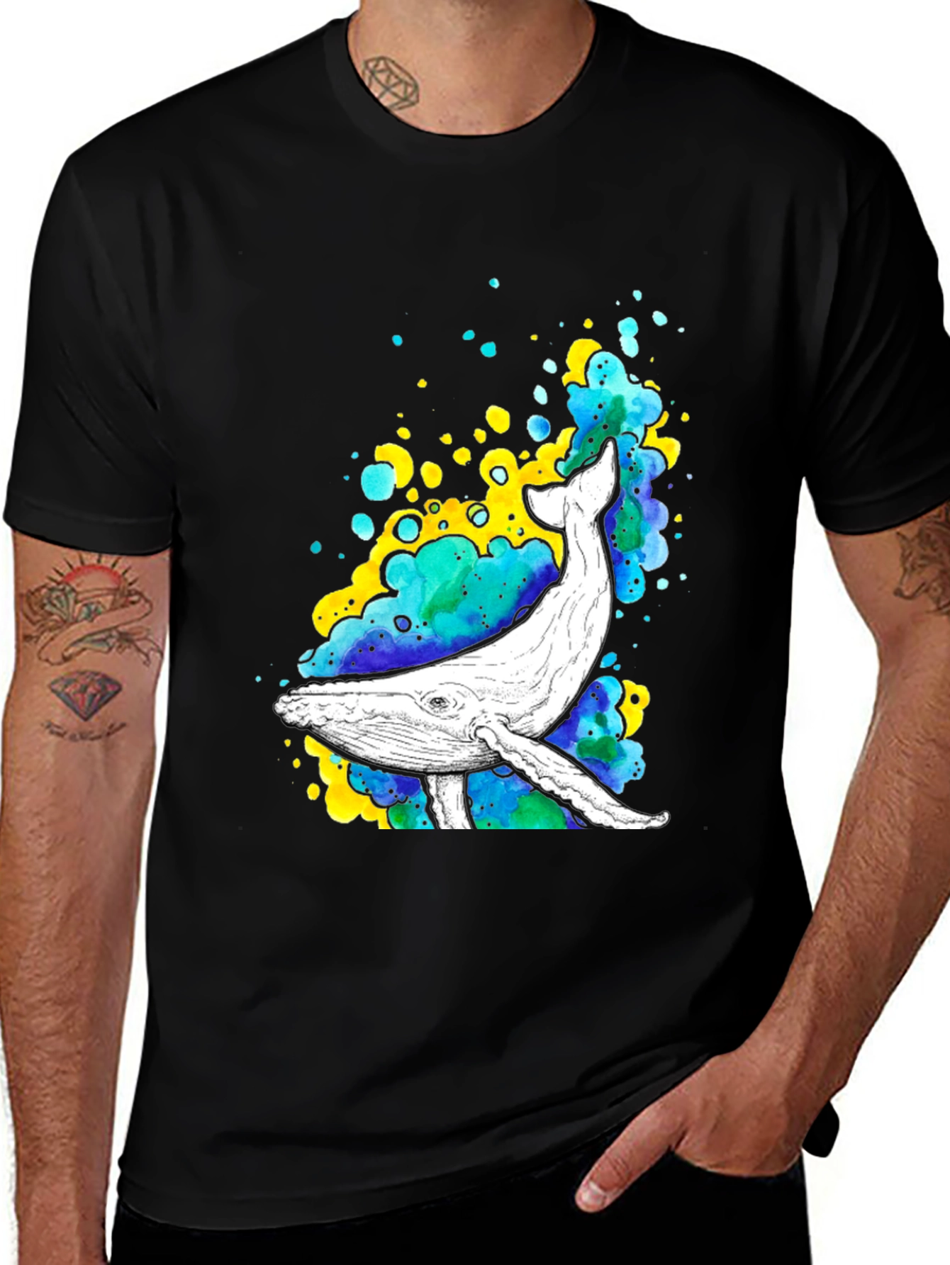 Variant 21 of Whale Splash T-Shirt - Artistic Graphic Tee