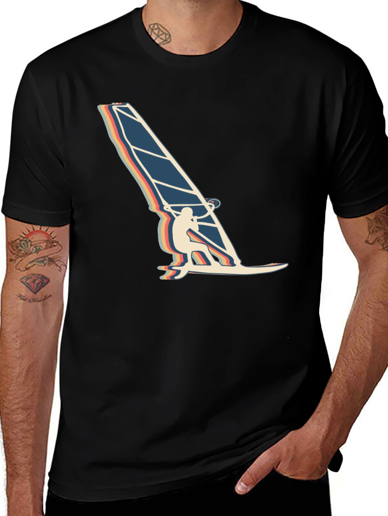 Retro Windsurfer Graphic T-Shirt
