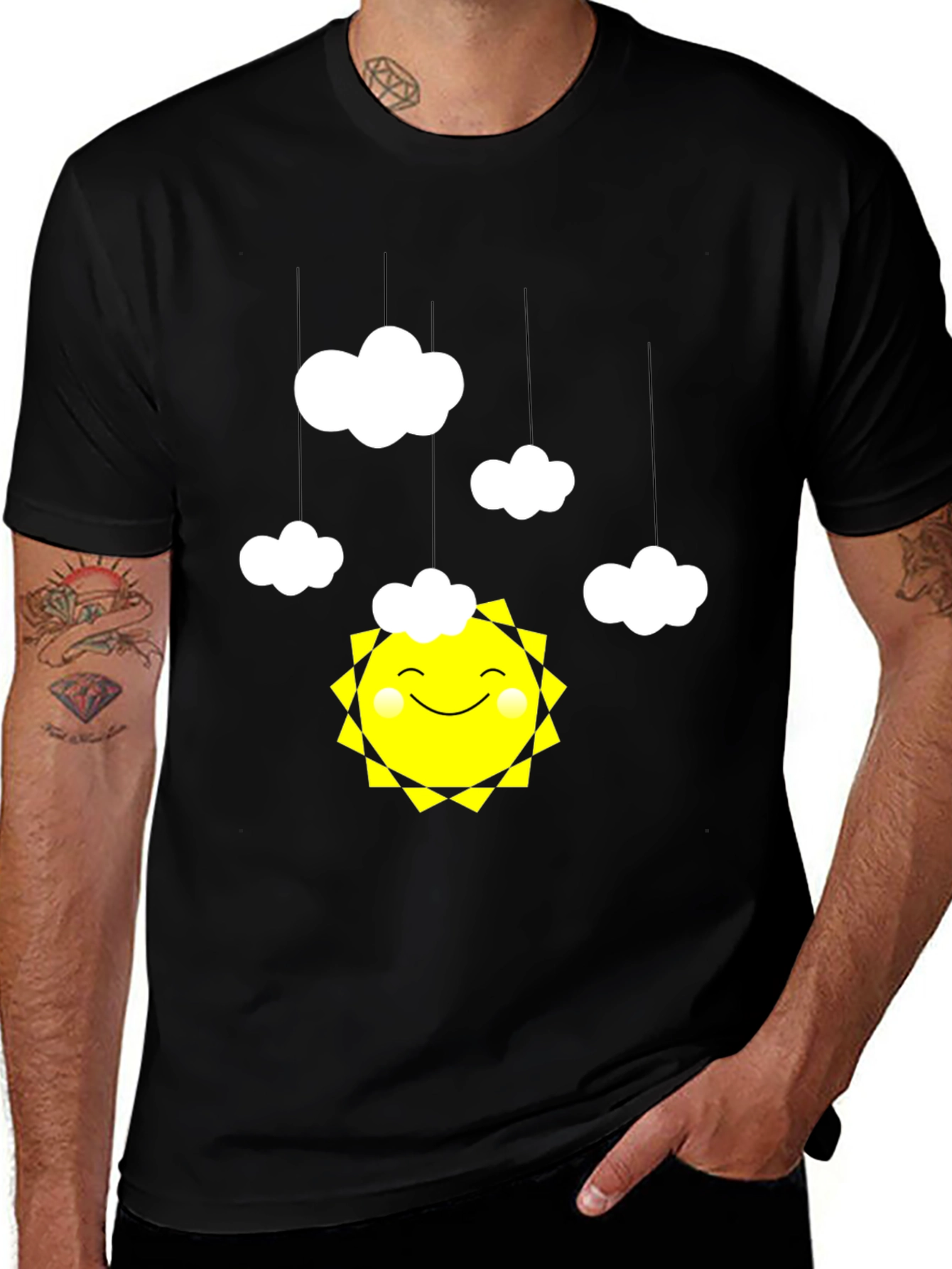 Variant 12 of Smiling Sun and Clouds Graphic Tee