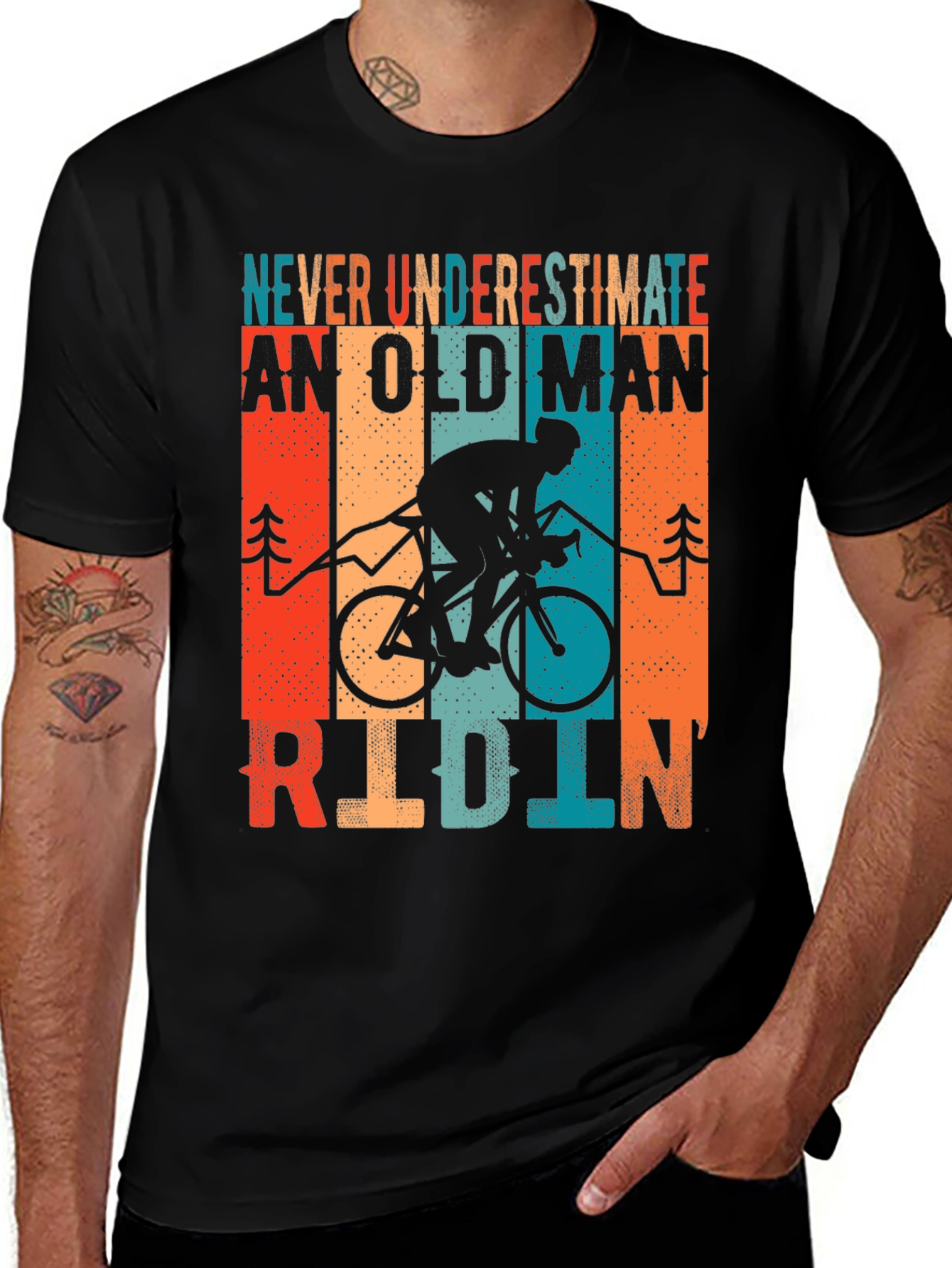 Variant 16 of Old Man Riding Bike Graphic T-Shirt