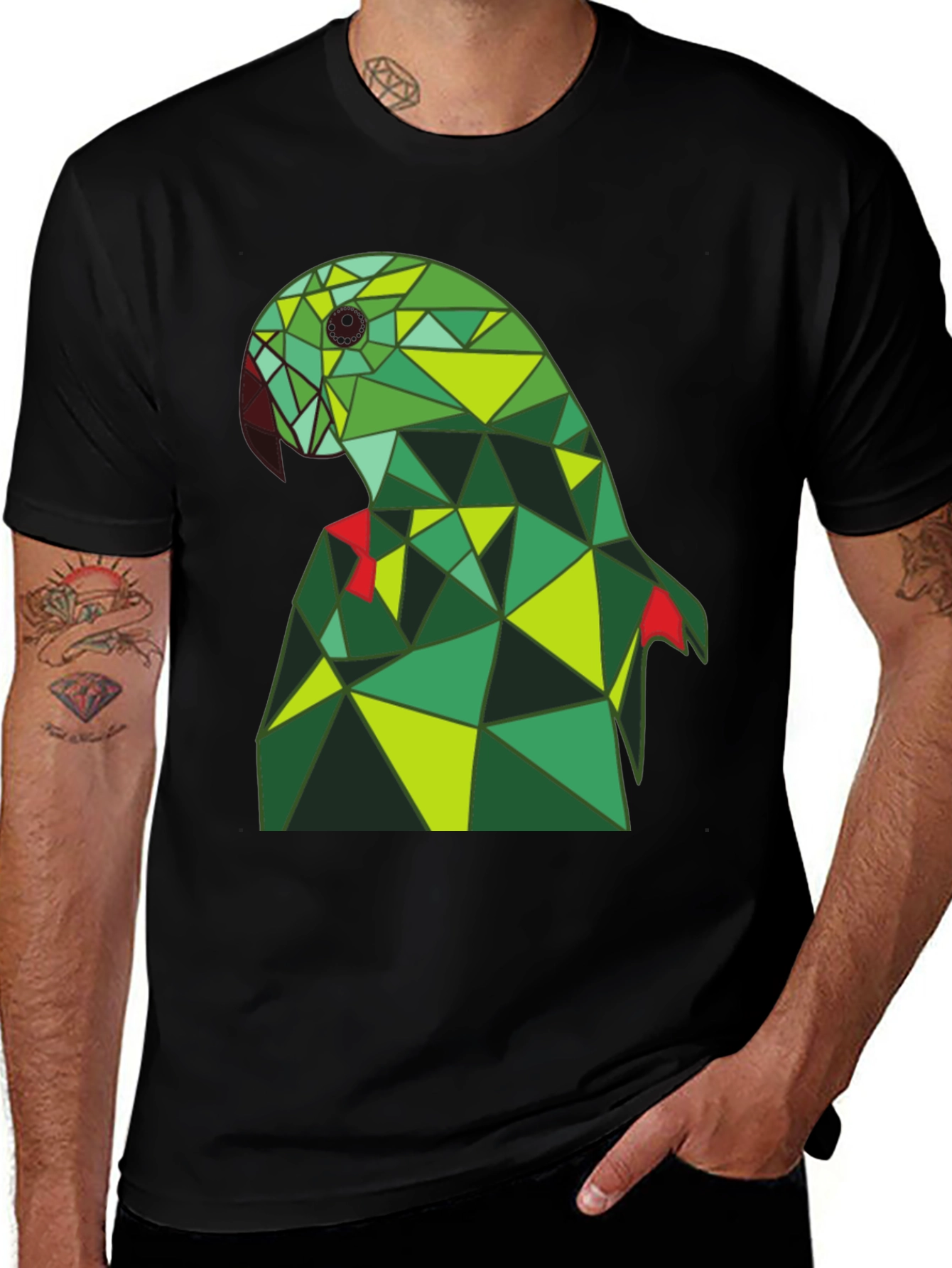 Variant 25 of Geometric Parrot Tee - Stylish Graphic Print