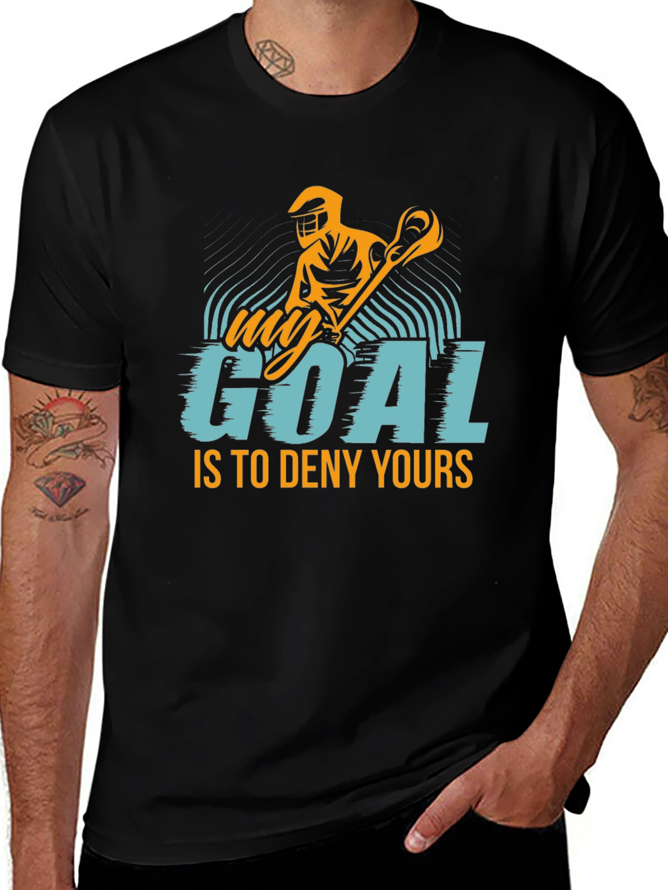 Lacrosse Goalie T-Shirt - My Goal Is To Deny Yours