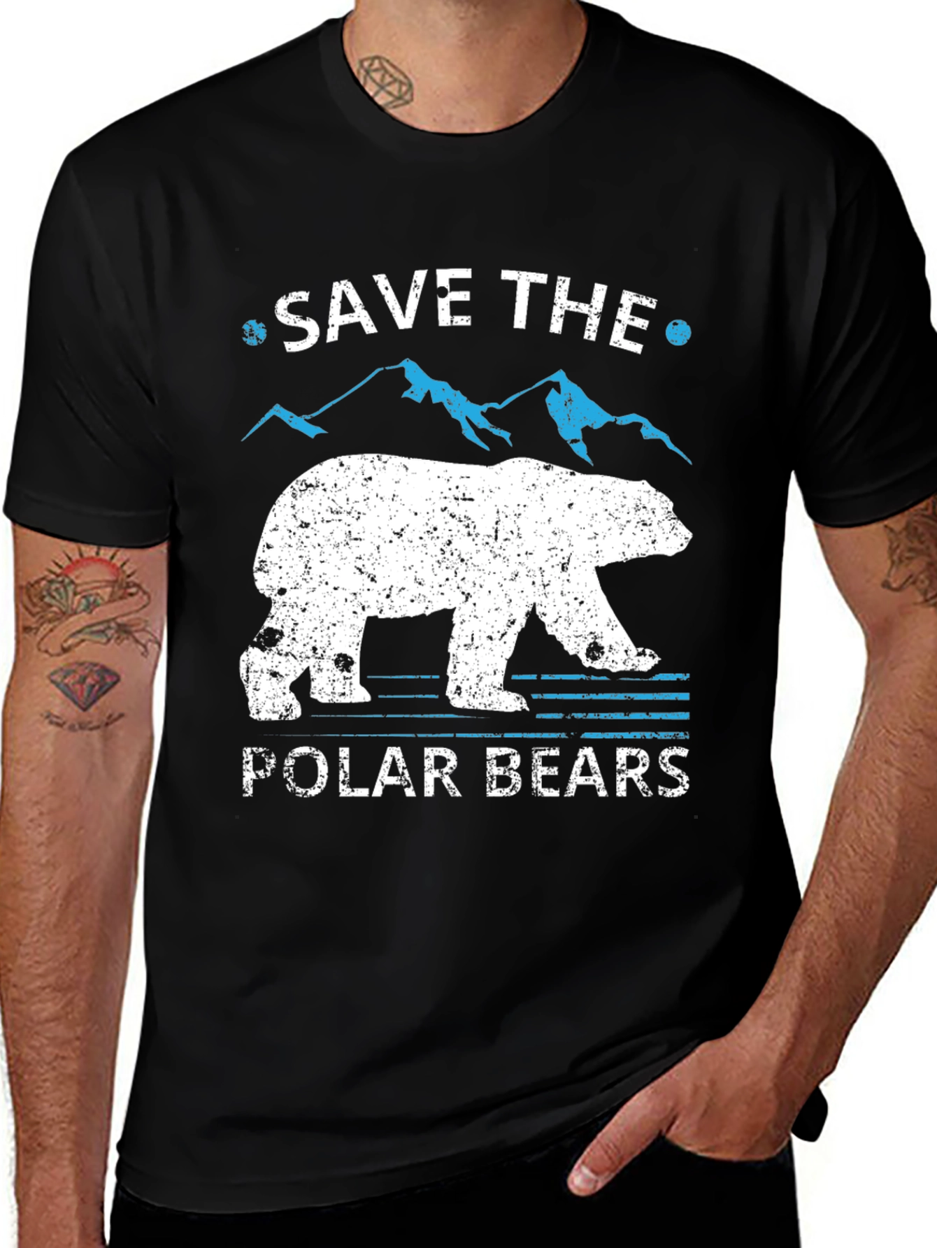 Variant 21 of Save the Polar Bears Graphic T-Shirt