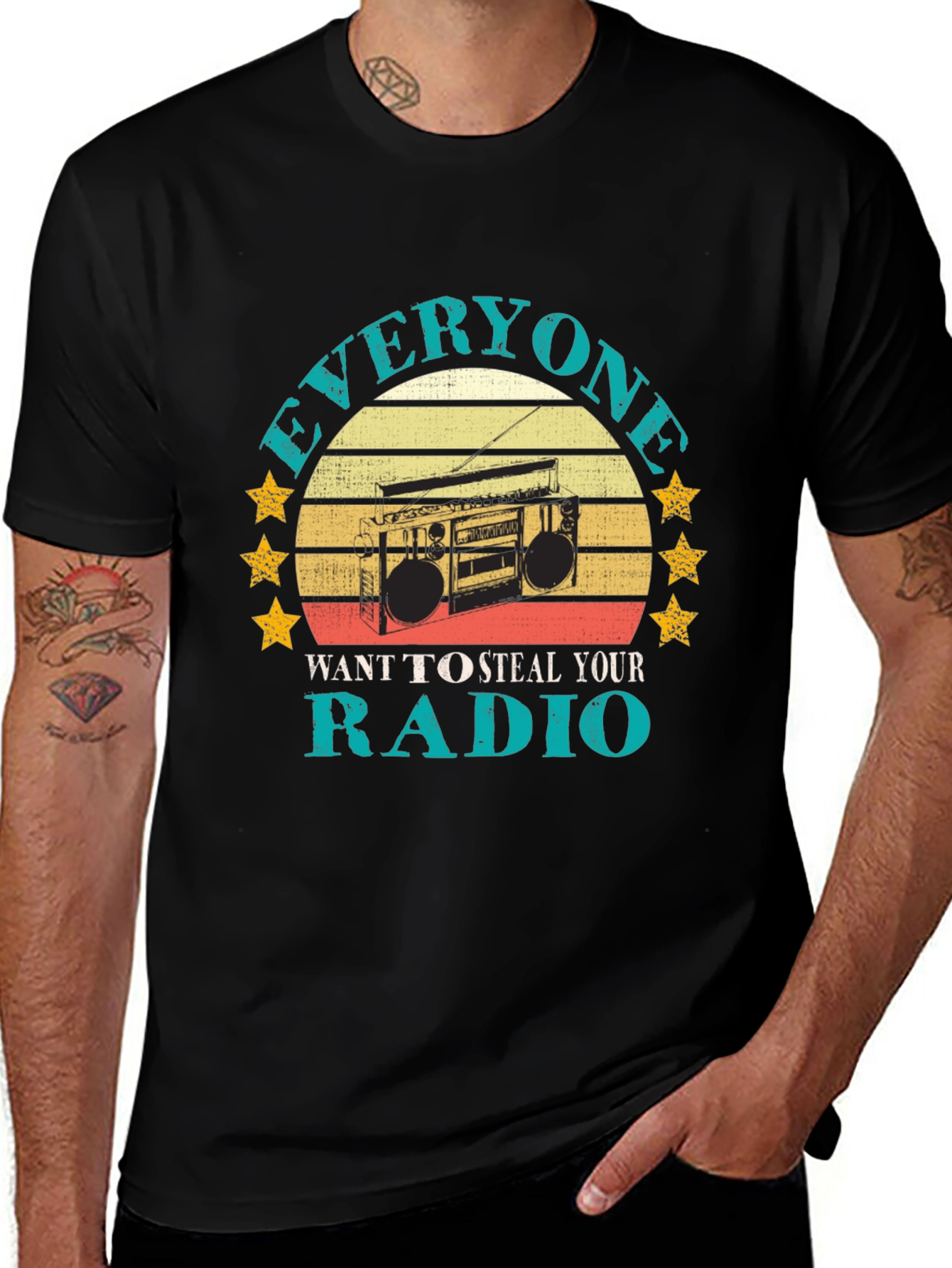 Variant 22 of Retro Radio T-Shirt - Everyone Wants To Steal Your Radio