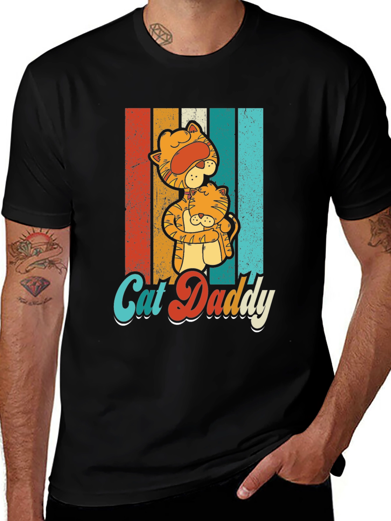 Retro Cat Daddy T-Shirt - Cute Cat Lover Tee