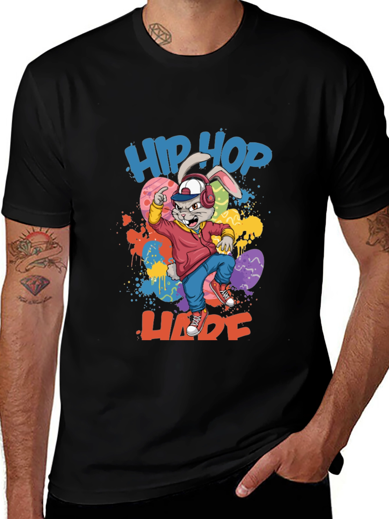 Variant 13 of Hip Hop Hare Graphic Tee - Cool Bunny T-Shirt