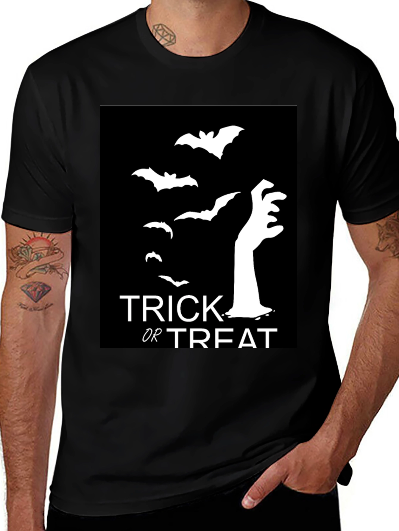 Halloween Trick or Treat Bats Graphic Tee
