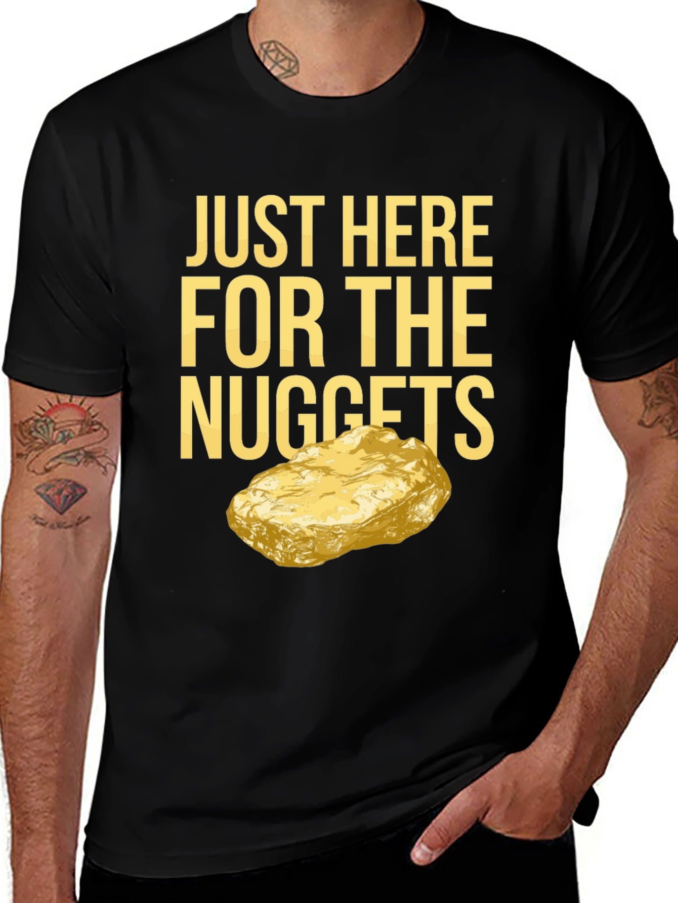 Variant 9 of Just Here for the Nuggets T-Shirt - Funny Foodie Tee