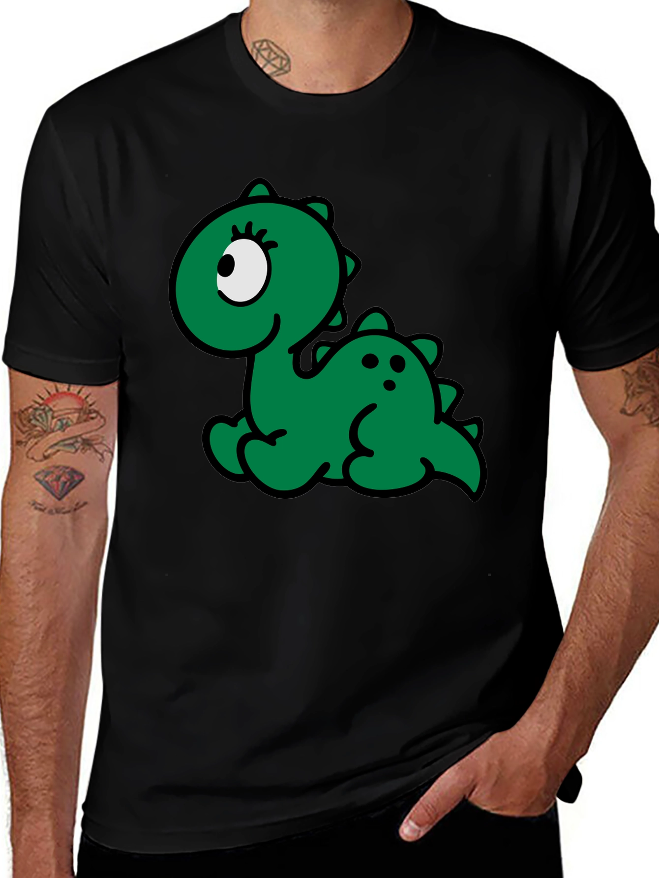 Variant 5 of Cartoon Dinosaur Graphic T-Shirt - Casual Style