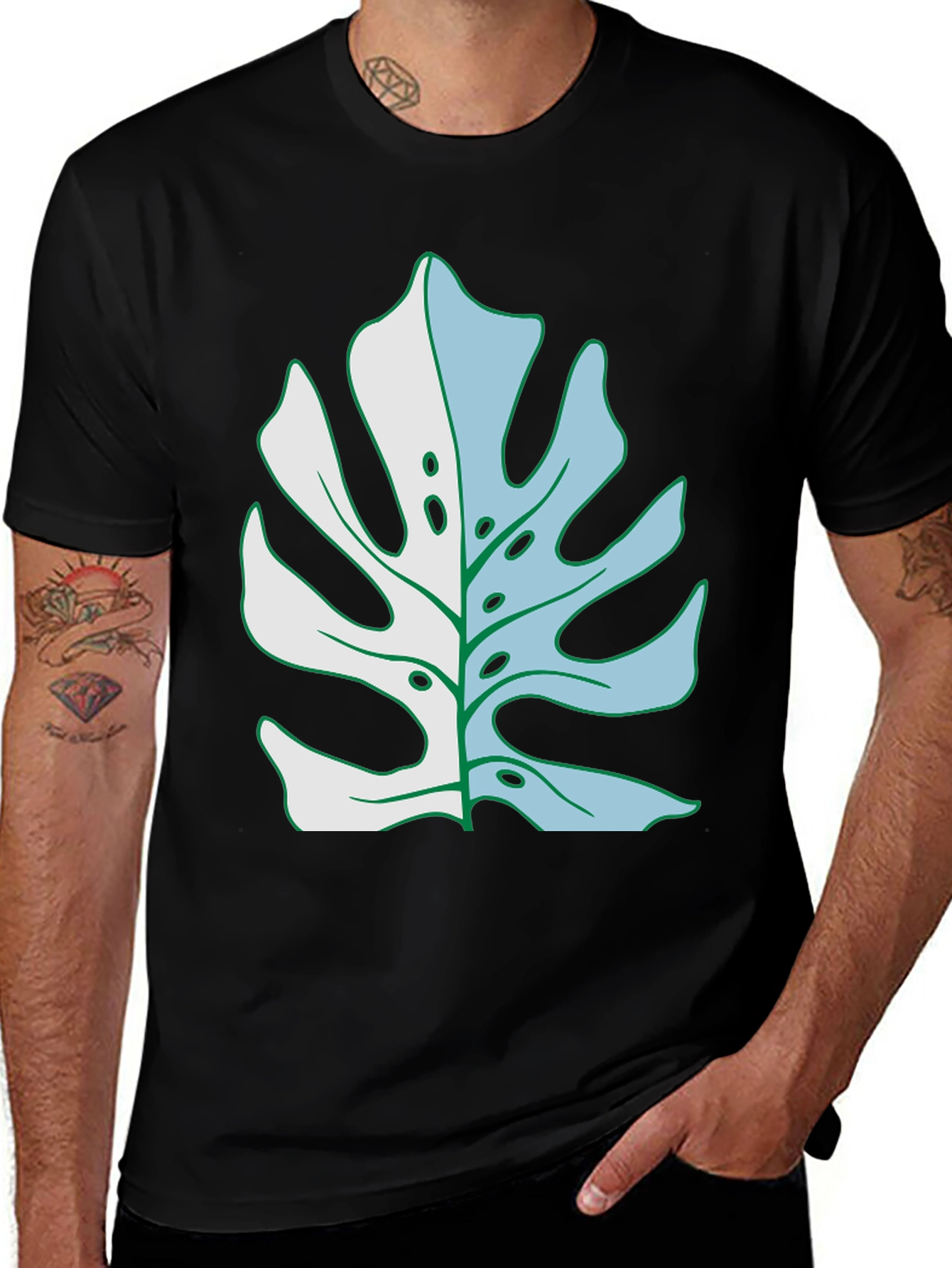 Variant 17 of Monstera Leaf Graphic T-Shirt - Tropical Plant Tee