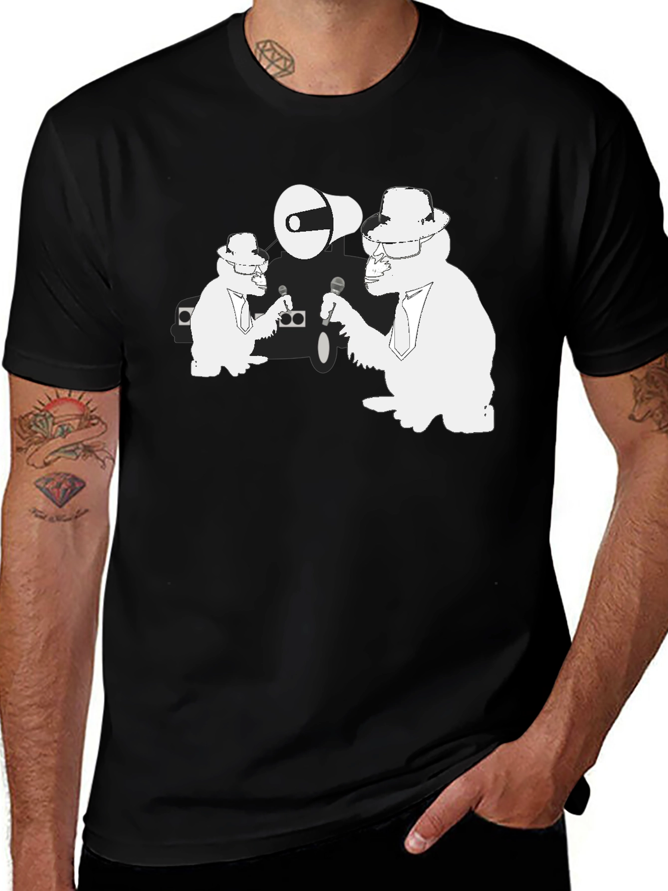 Variant 4 of Funky Gorilla T-Shirt - Black Cotton Tee