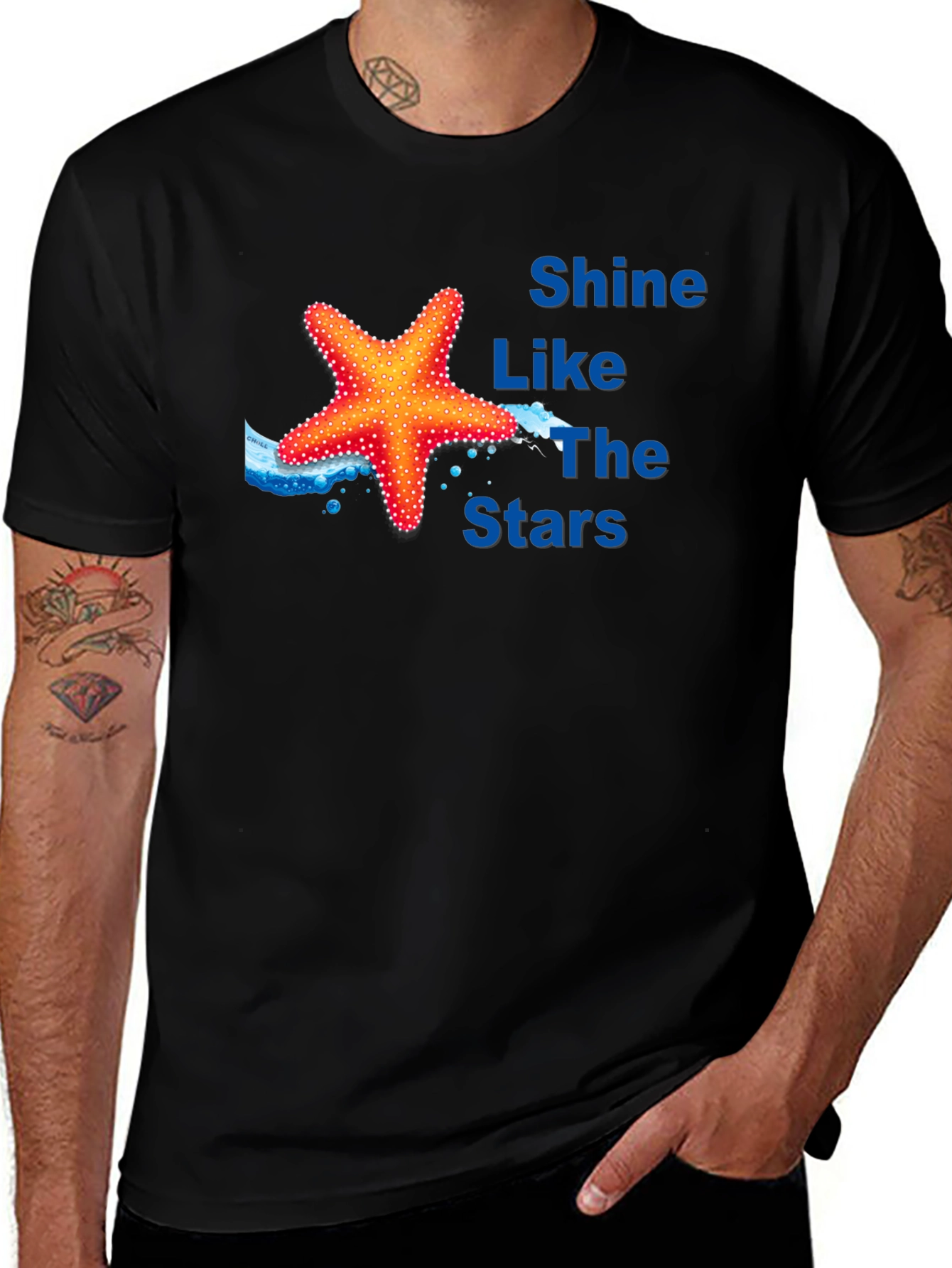 Variant 25 of Shine Like The Stars Black Graphic T-Shirt