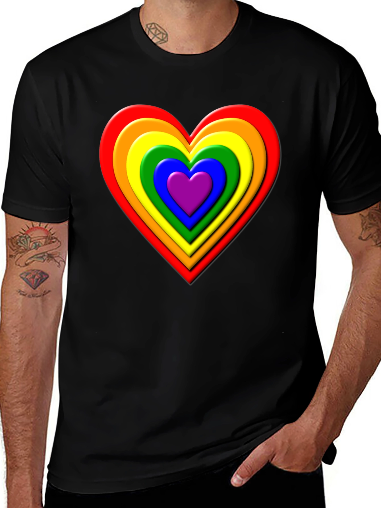 Variant 24 of Rainbow Heart Graphic Tee - LGBTQ+ Pride