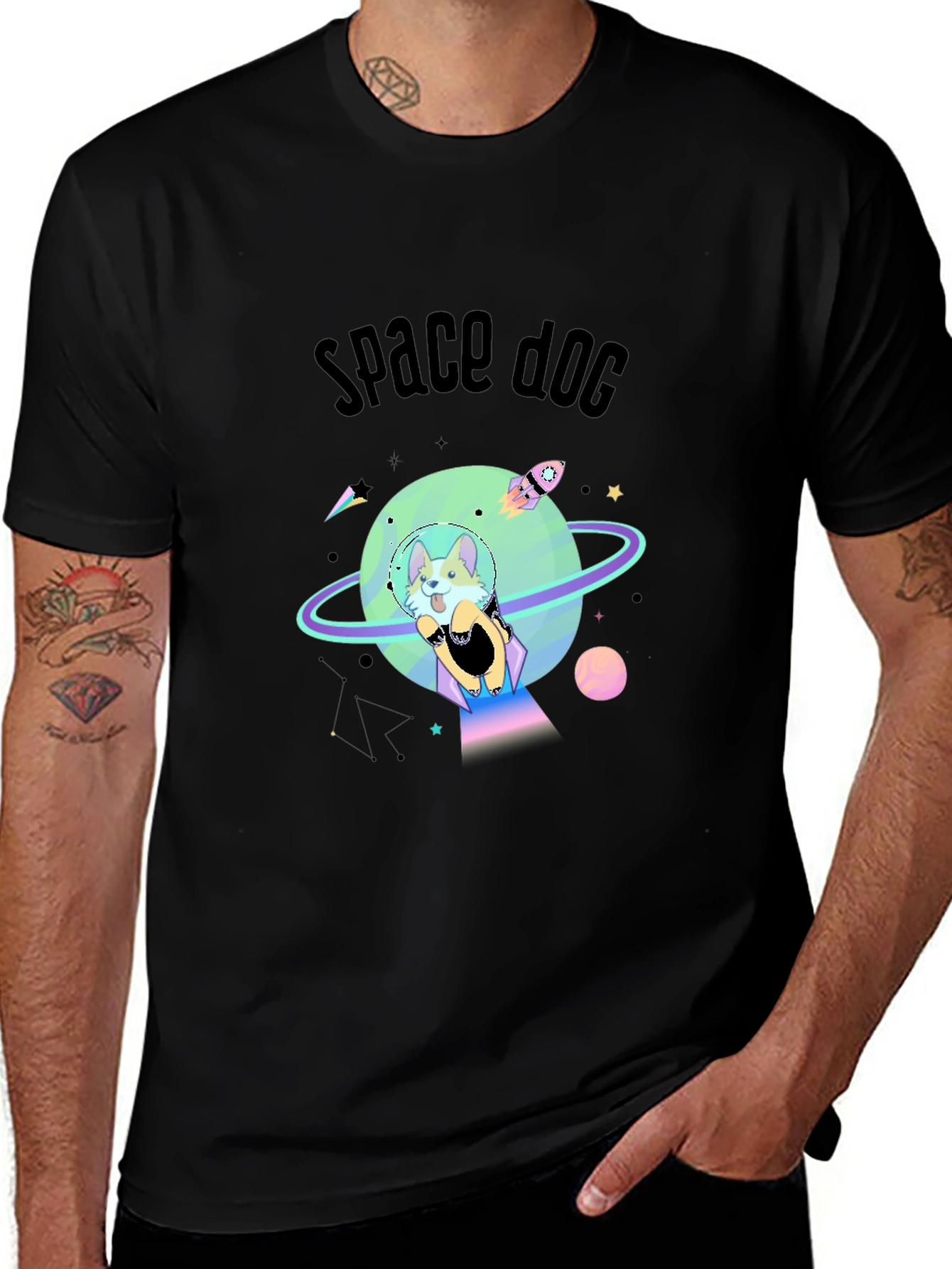 Space Dog T-Shirt - Galaxy Graphic Tee