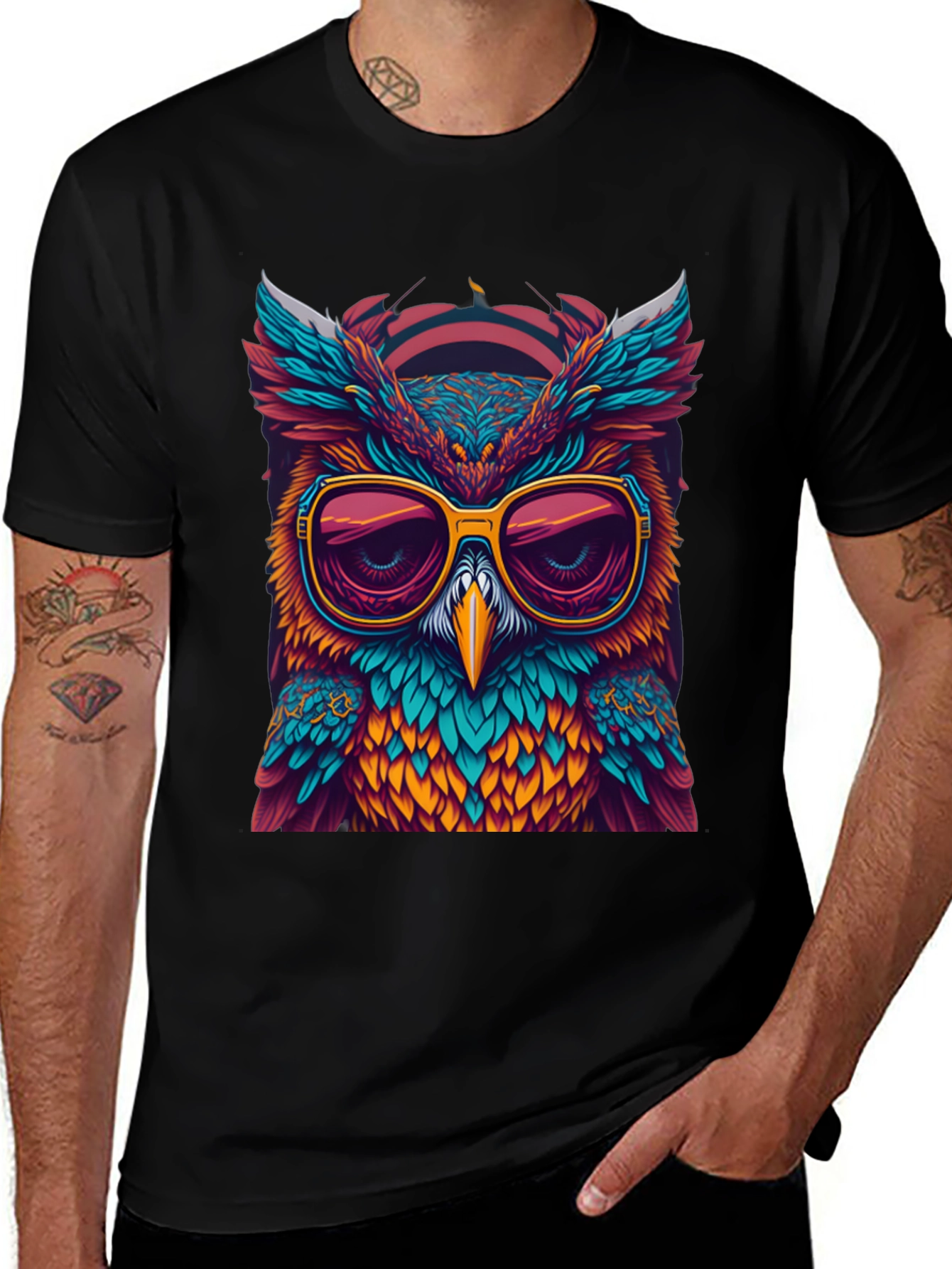 Variant 4 of Cool Owl Graphic Tee - Unique Design