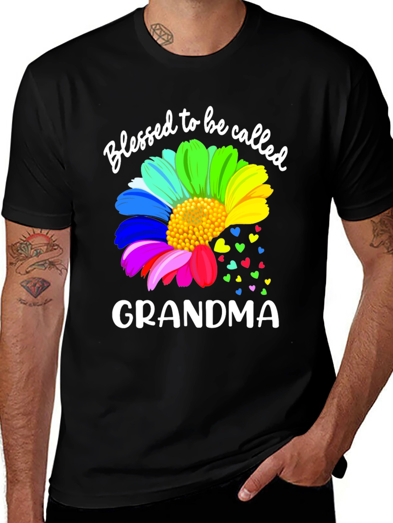 Variant 21 of Blessed Grandma Rainbow Flower T-Shirt