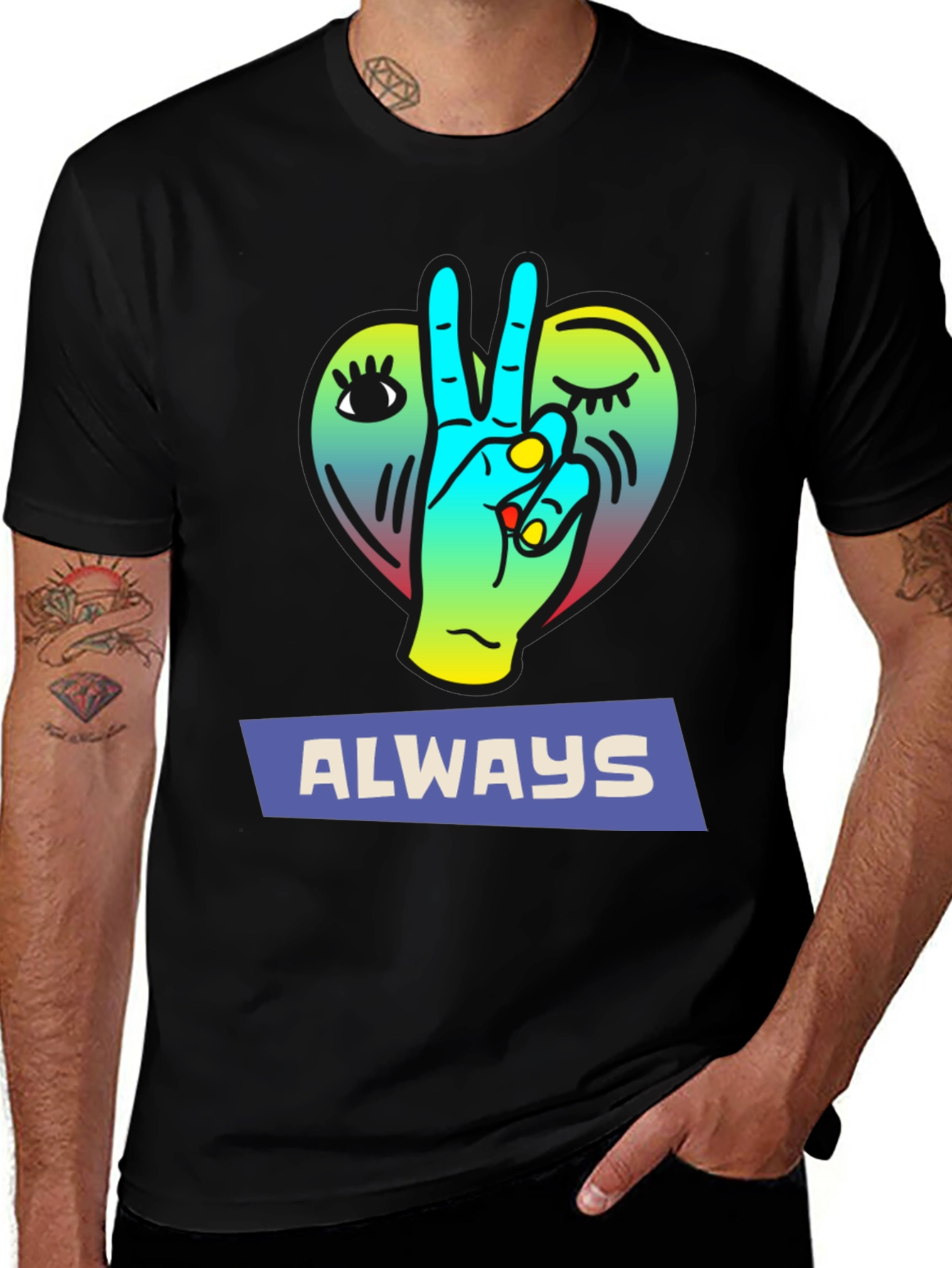 Variant 13 of Always Peace Graphic Tee - Trendy Comfort