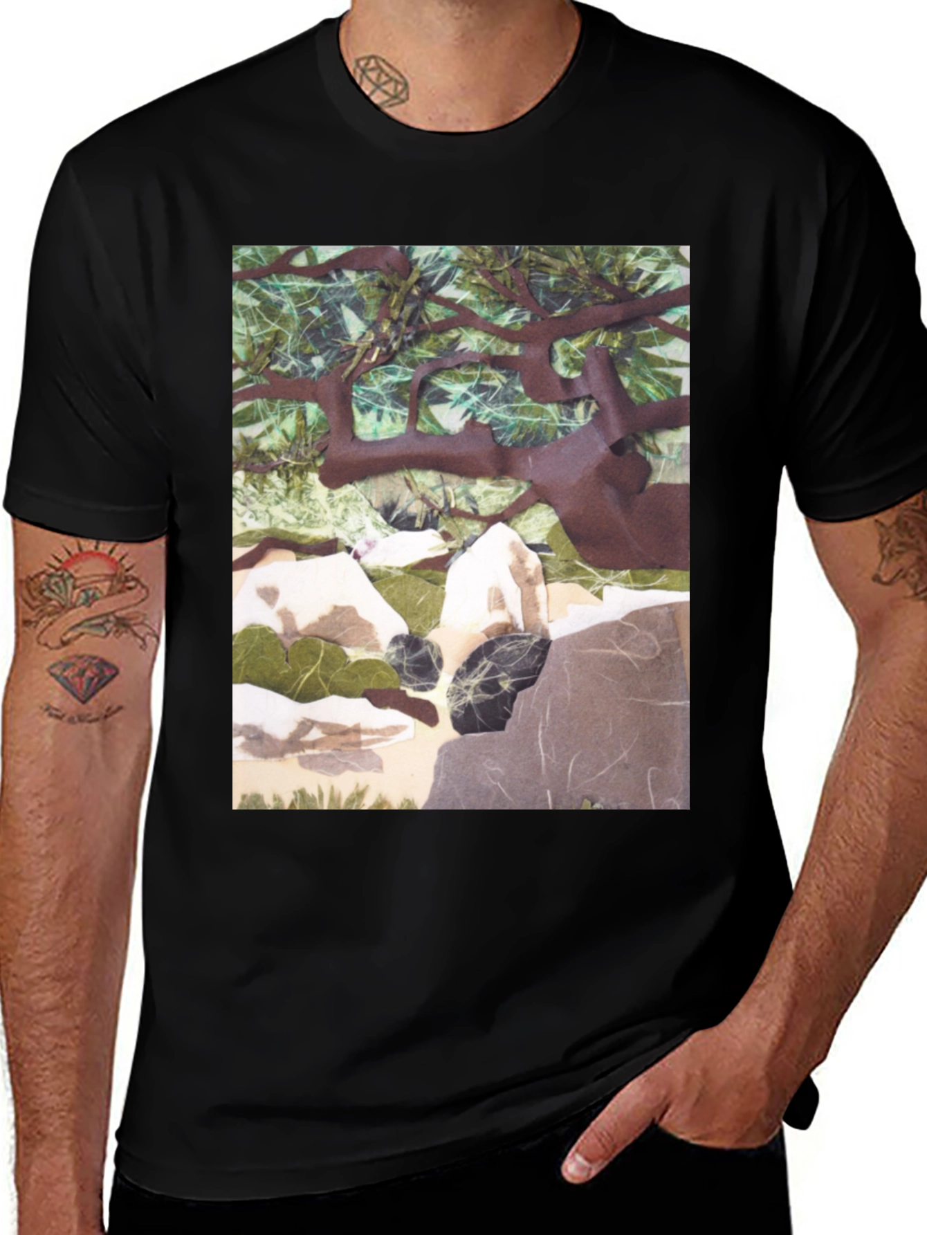 Variant 30 of Nature Scene Graphic Print T-Shirt - Relaxed Fit