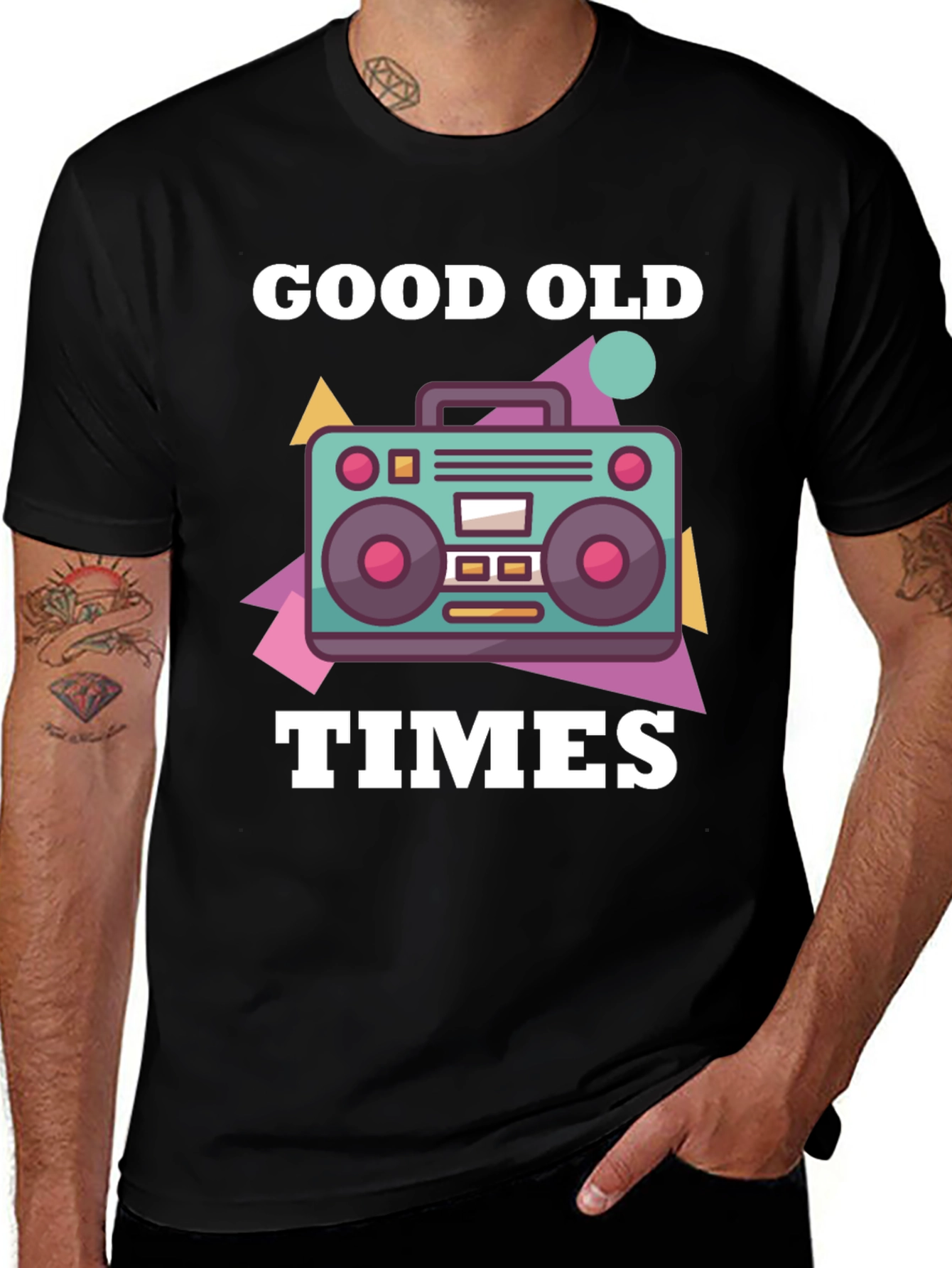 Variant 4 of Good Old Times Retro Boombox Graphic Tee