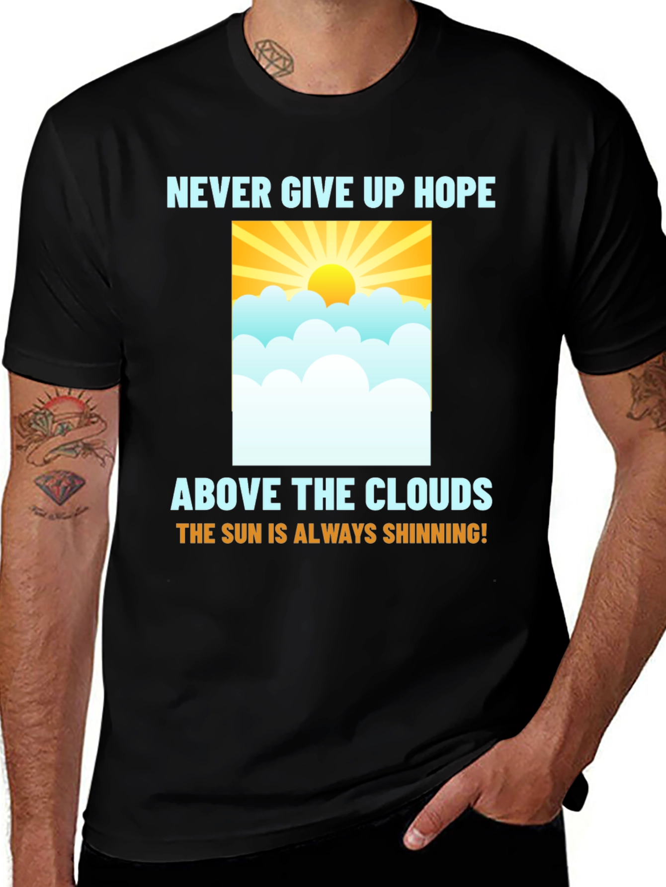 Variant 11 of Inspirational Sun & Clouds Graphic T-Shirt