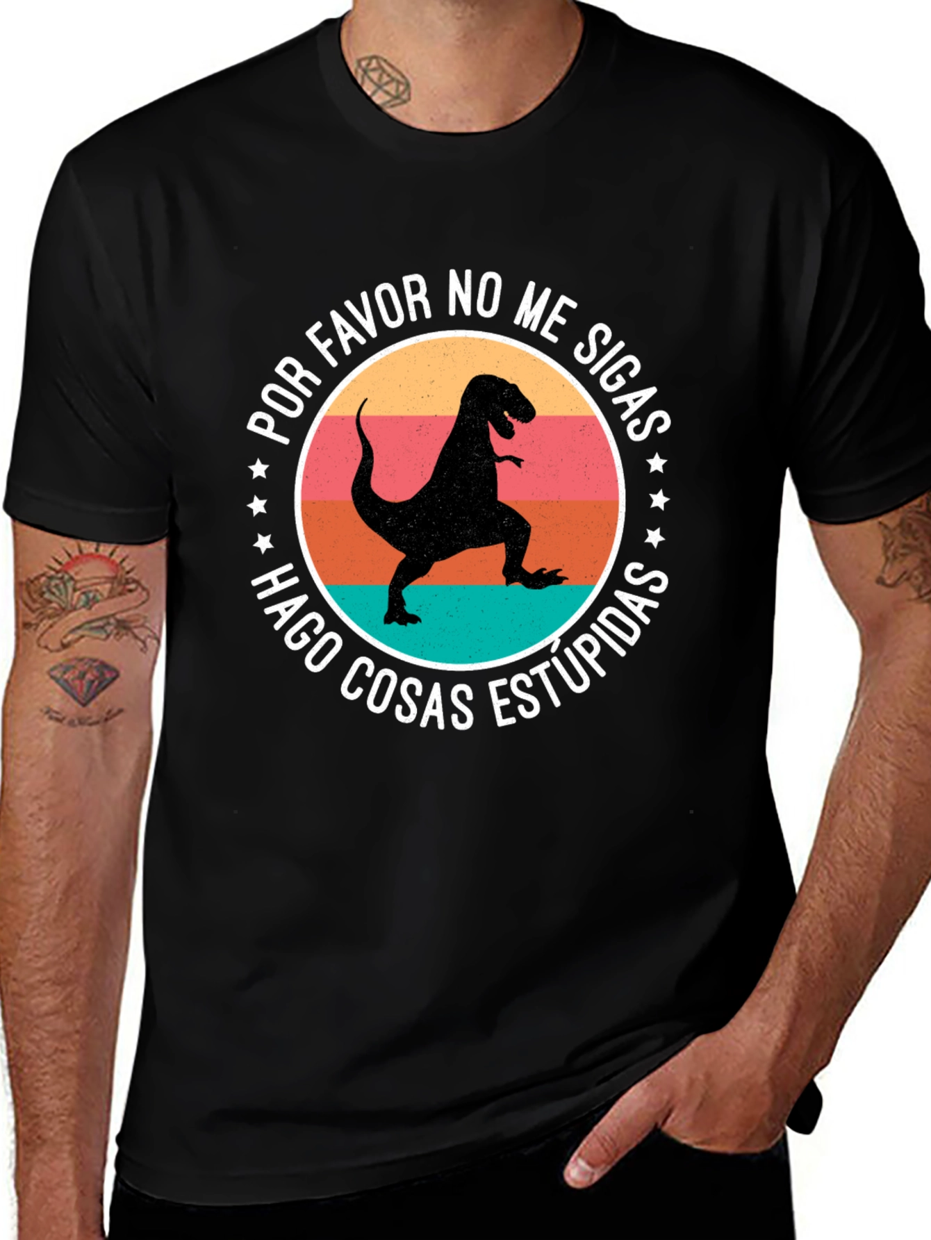 Variant 7 of Dinosaur Graphic Tee - "Por Favor No Me Sigas"