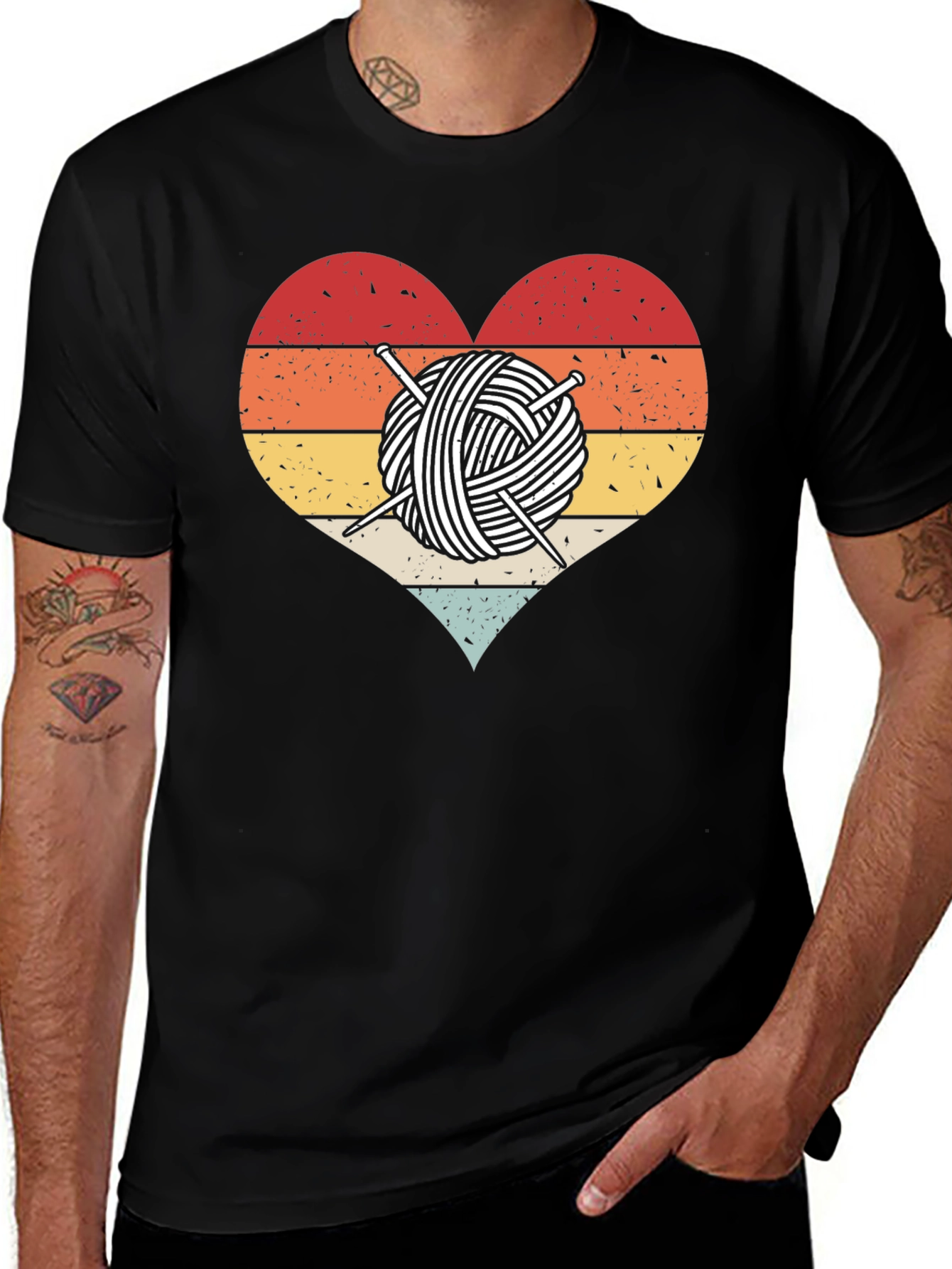Variant 22 of Knitting Heart T-Shirt Yarn Lover Tee