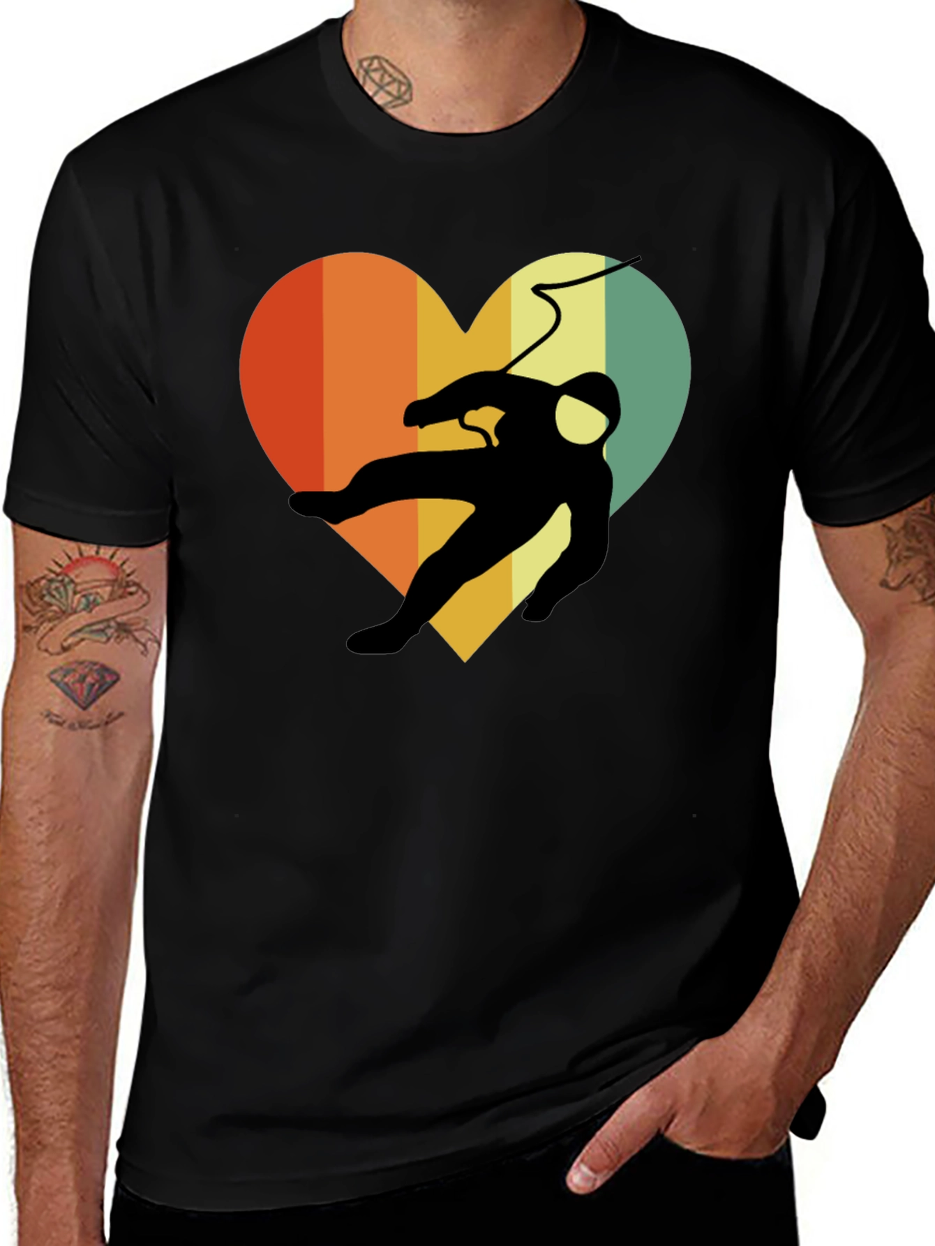 Variant 30 of Retro Space Explorer Heart T-Shirt