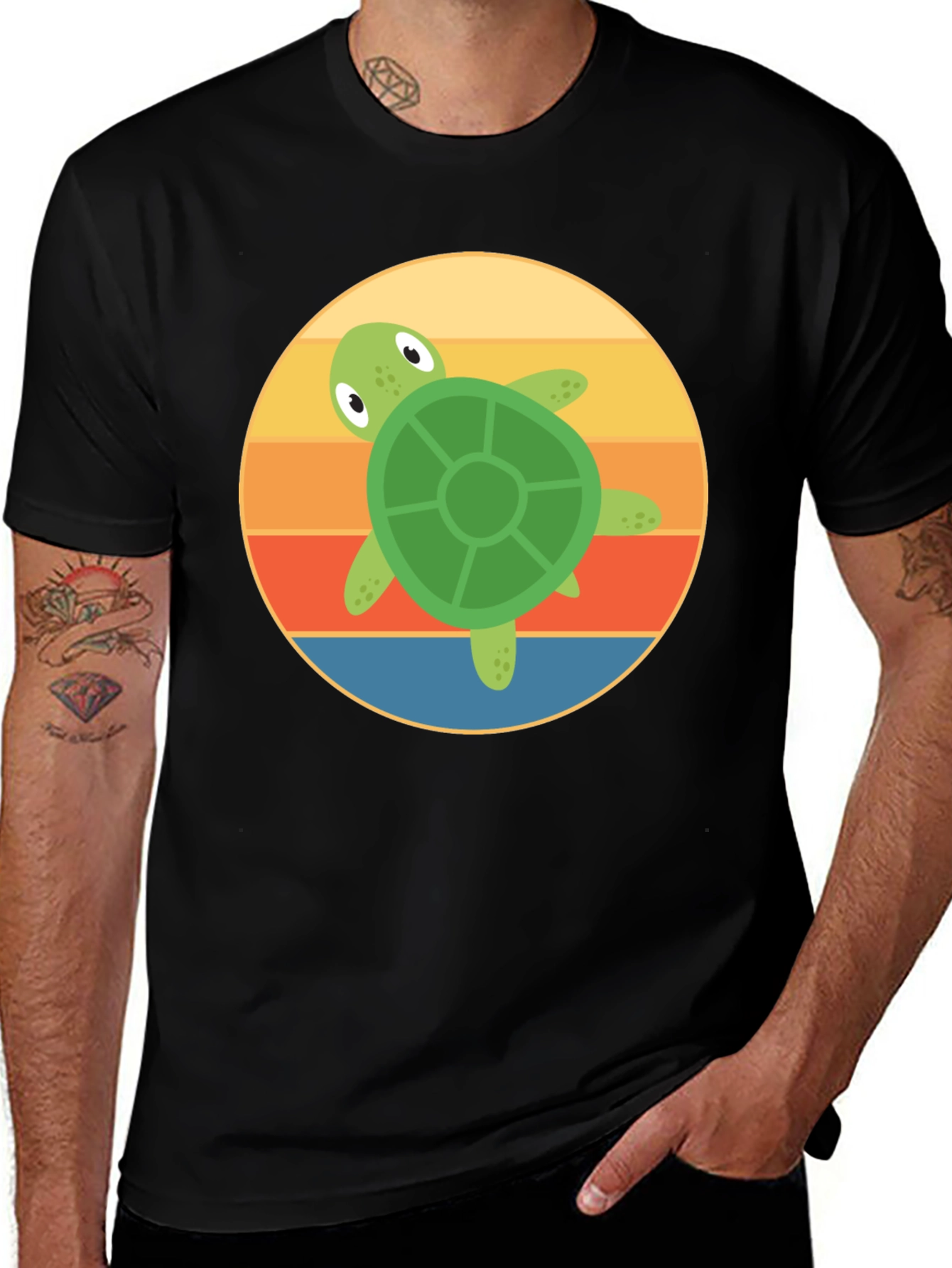 Variant 3 of Retro Turtle Graphic Tee