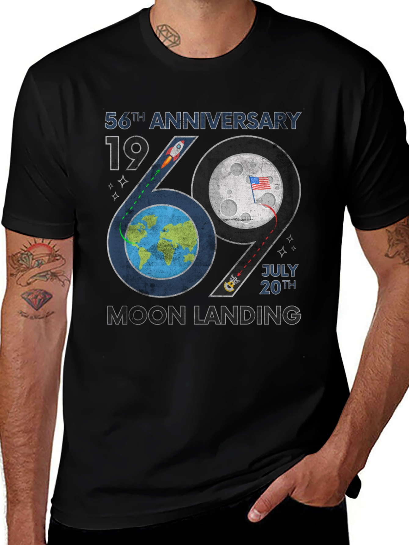 Variant 8 of Moon Landing 56th Anniversary Graphic T-Shirt