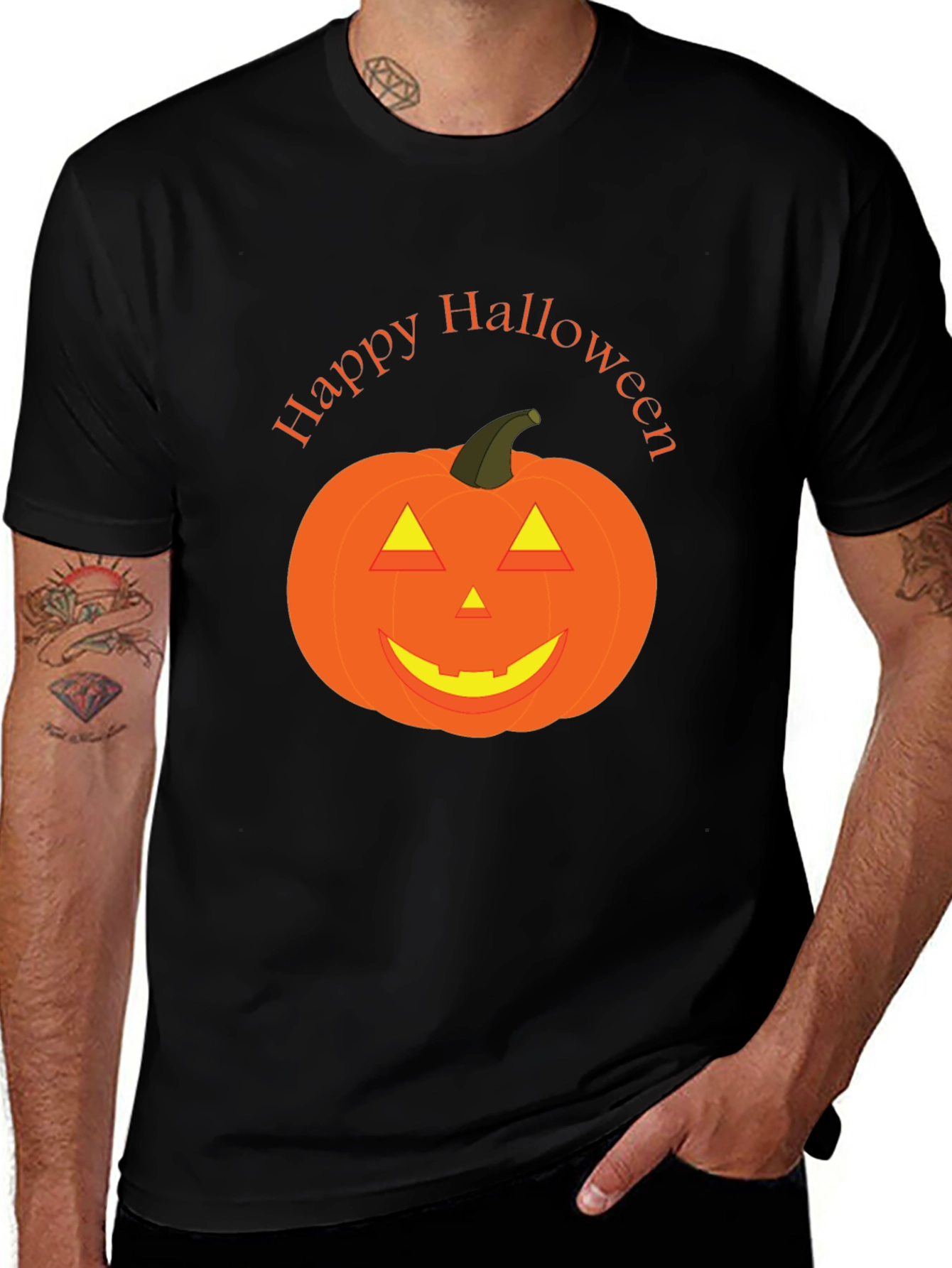 Variant 5 of Happy Halloween Pumpkin Graphic Tee
