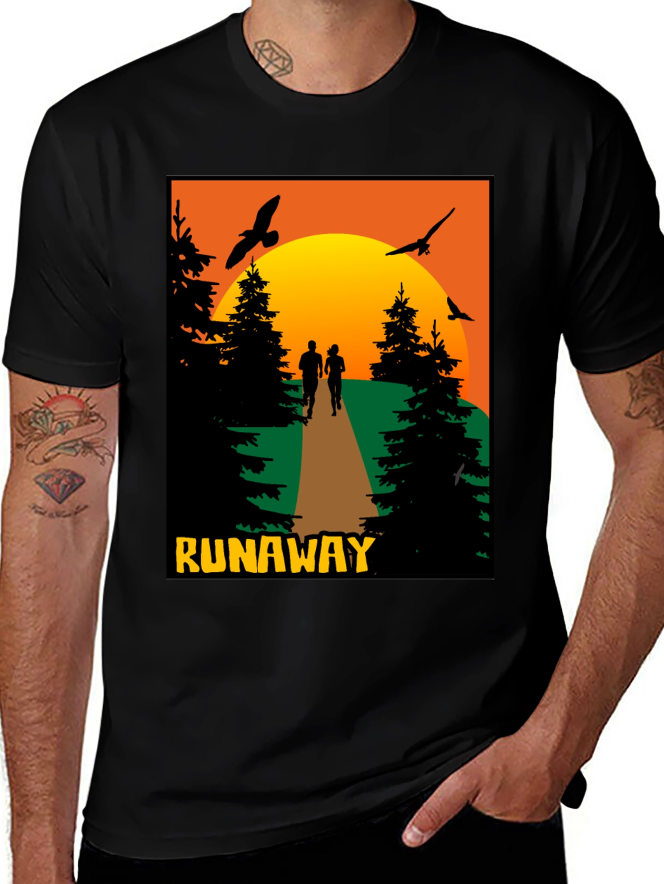 Variant 12 of Runaway Sunset Graphic Tee - Nature Adventure Shirt