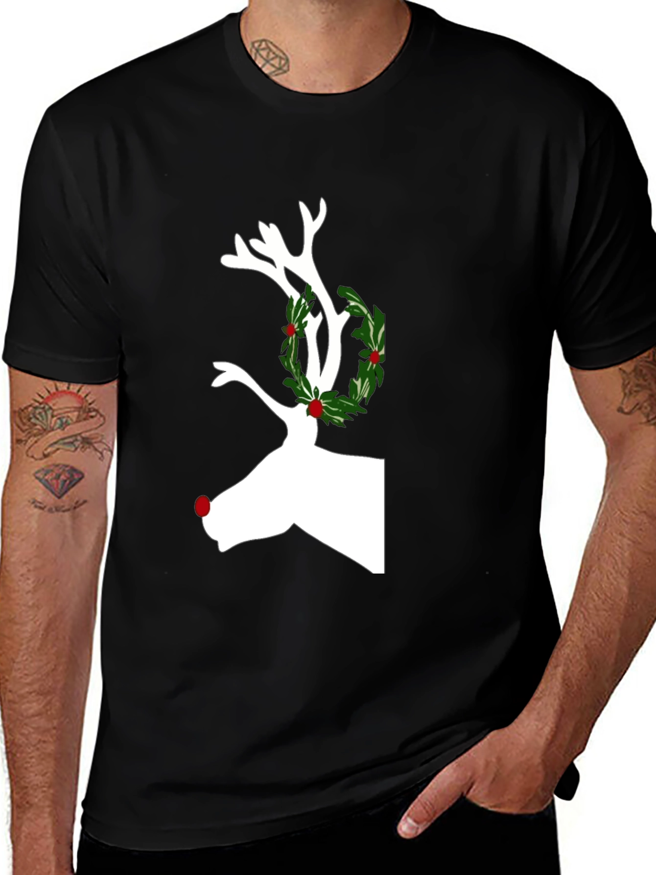 Variant 19 of Festive Reindeer T-Shirt - Holiday Cheer