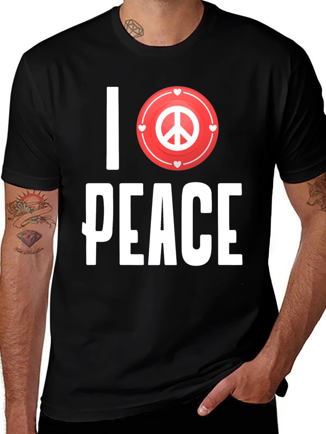 Variant 16 of I Love Peace Graphic T-Shirt