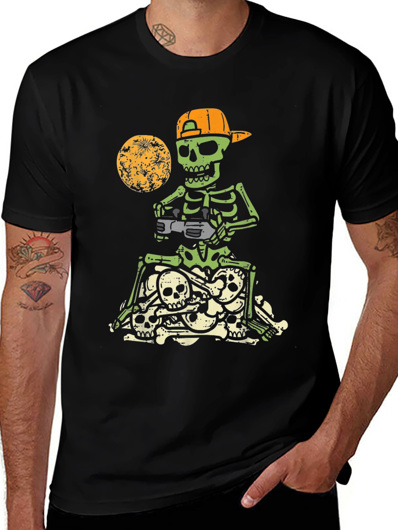 Variant 21 of Gamer Skeleton T-Shirt - Halloween Style