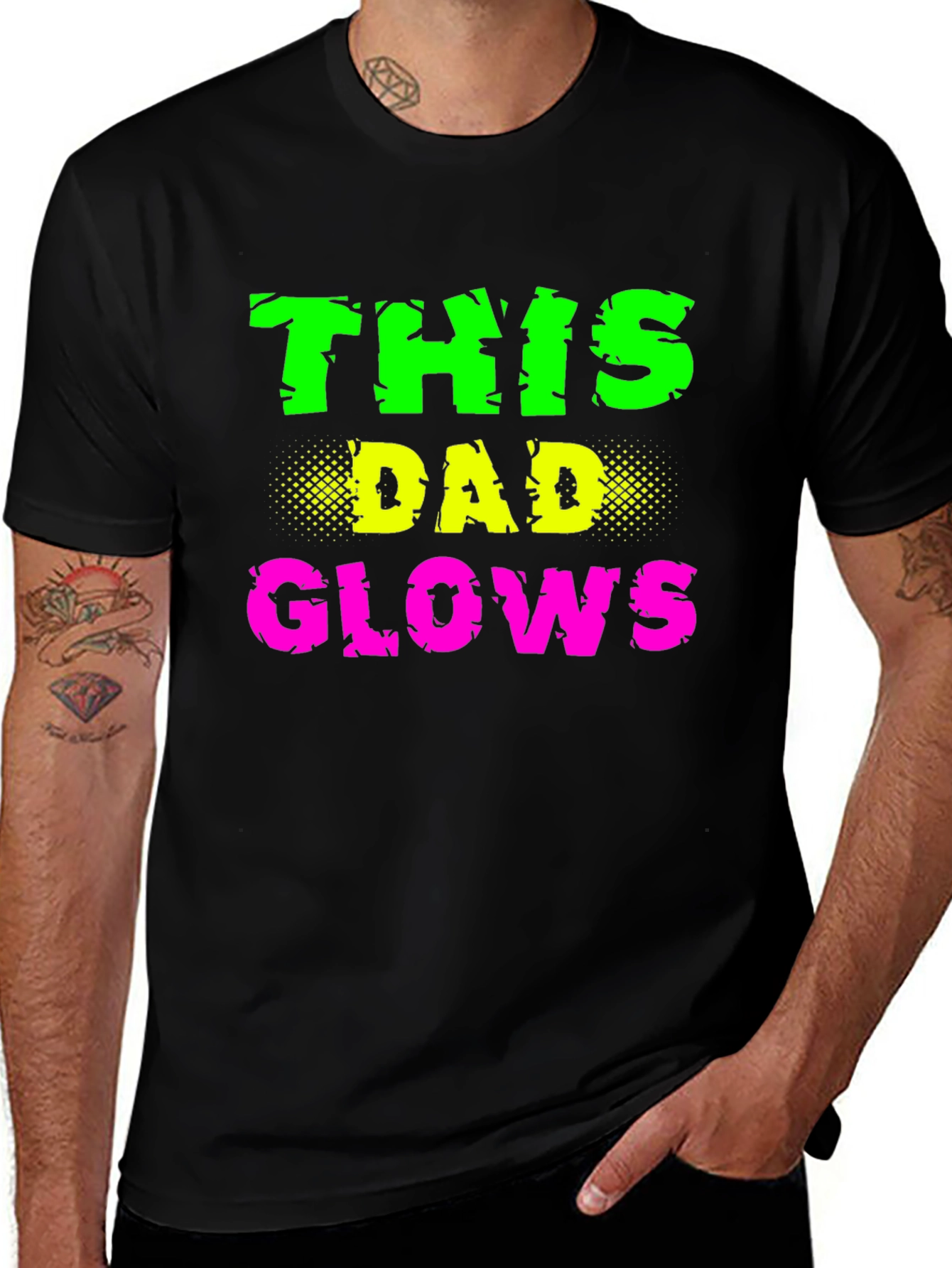 This Dad Glows Black T-Shirt