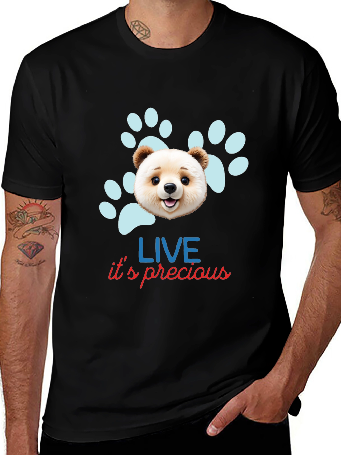 Variant 29 of Cute Bear Paw Print Graphic Tee