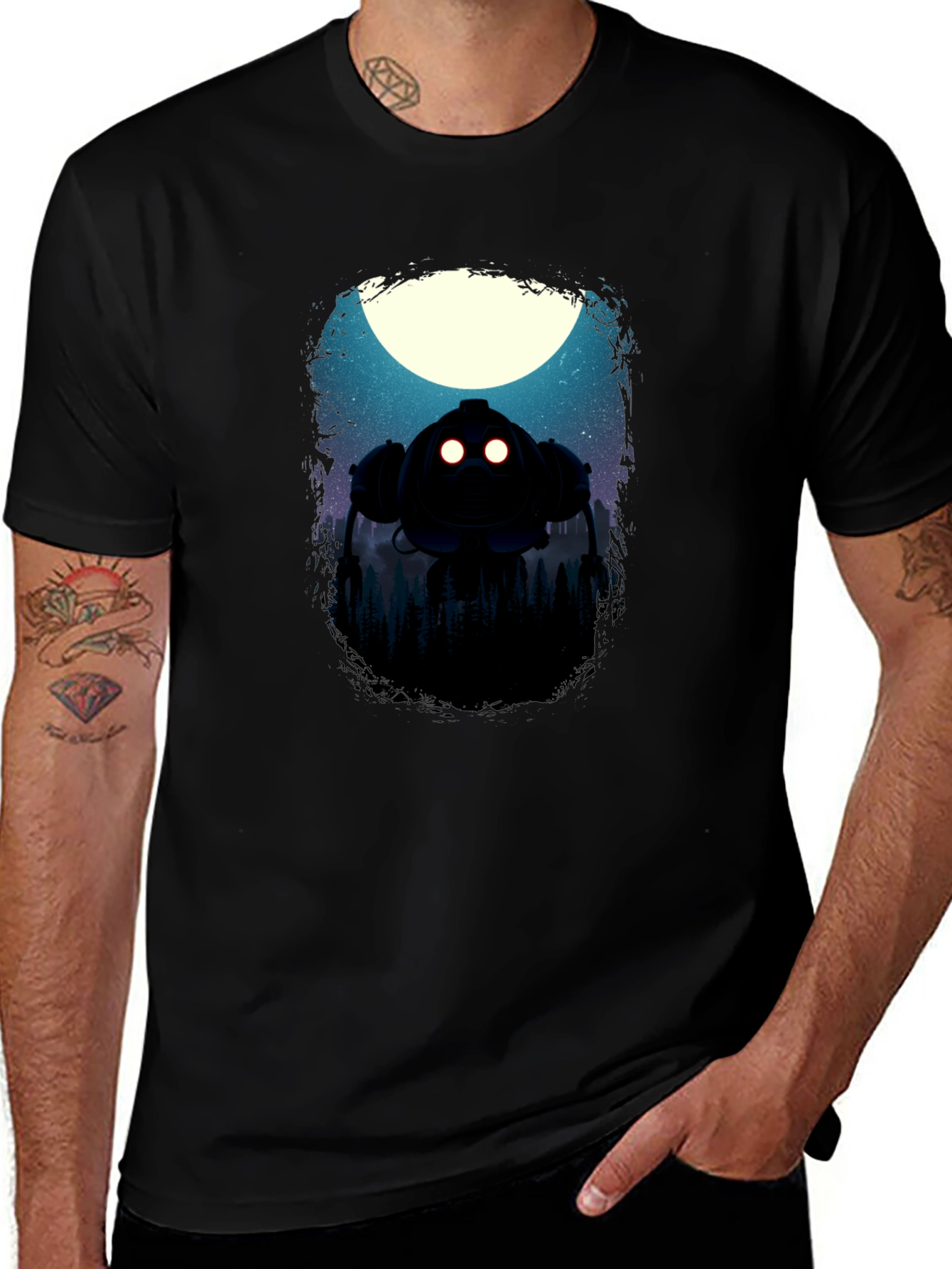 Variant 23 of Robot Moon Men's Graphic T-Shirt