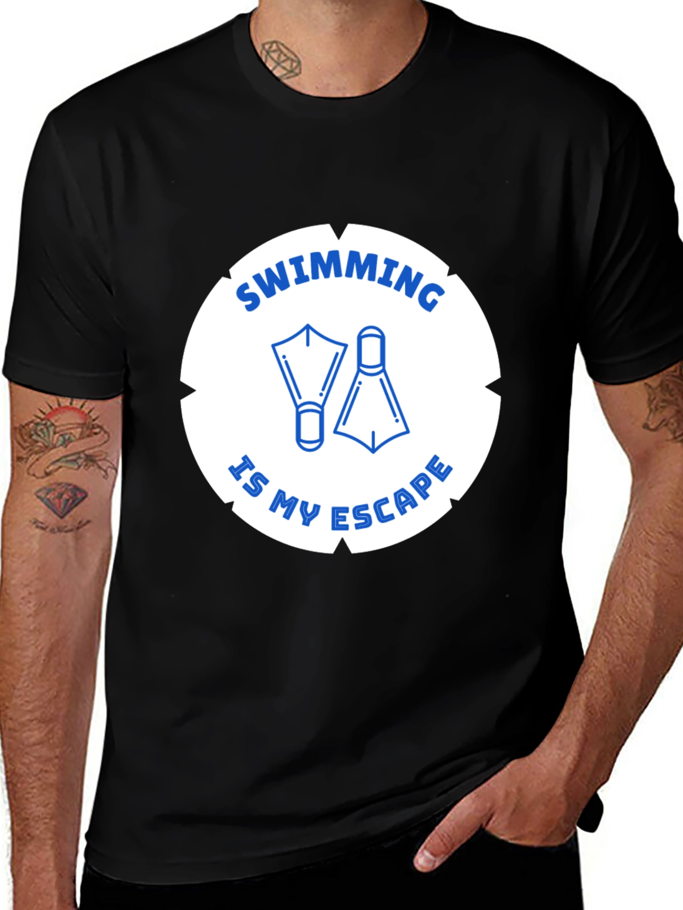 Variant 7 of Swimming Escape T-Shirt | Swimmer's Tee