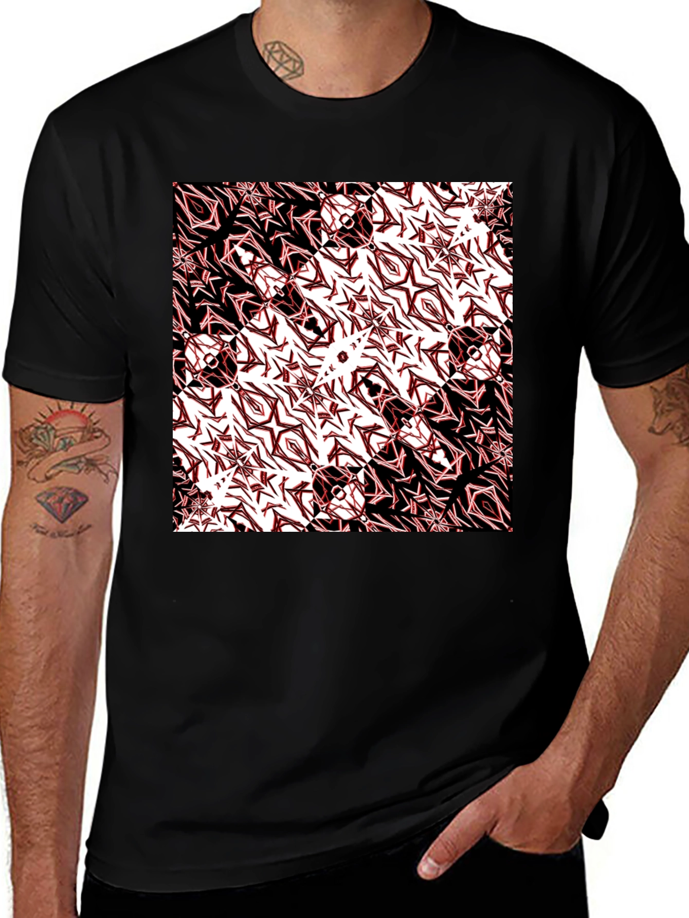 Variant 28 of Abstract Pattern Black T-Shirt