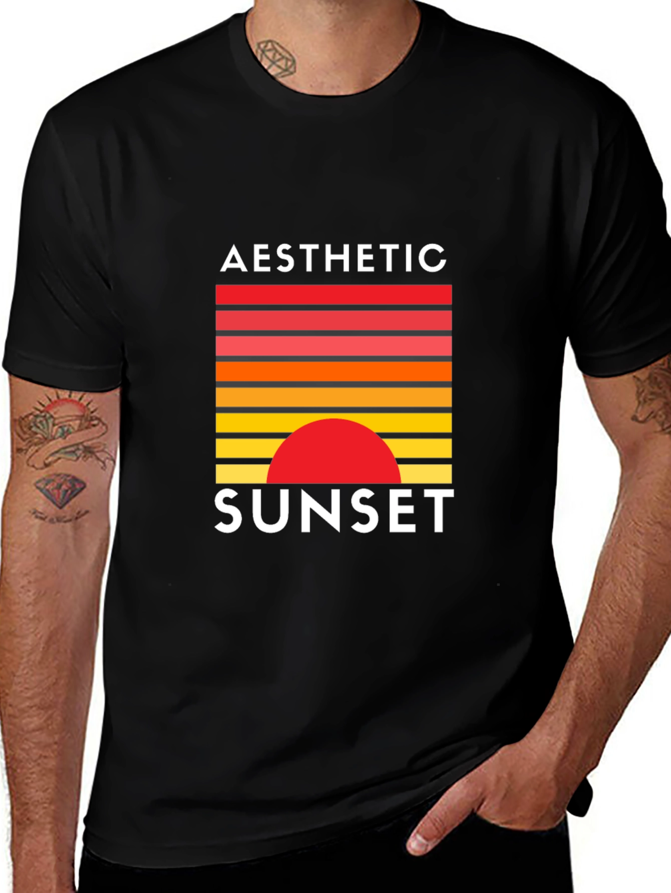 Variant 10 of Aesthetic Sunset Graphic Tee - Retro Style