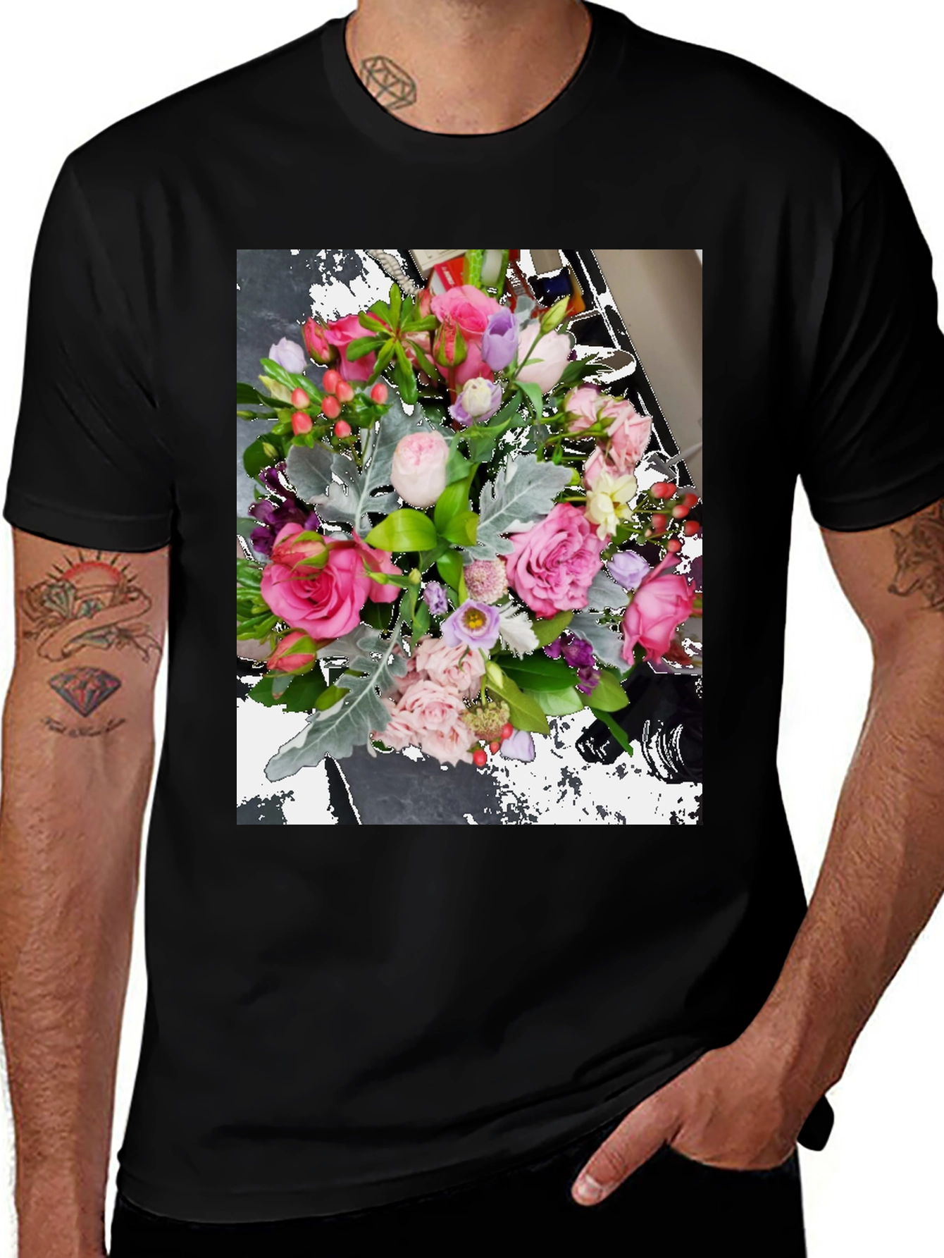 Floral Bouquet Graphic Tee - Stylish & Comfortable