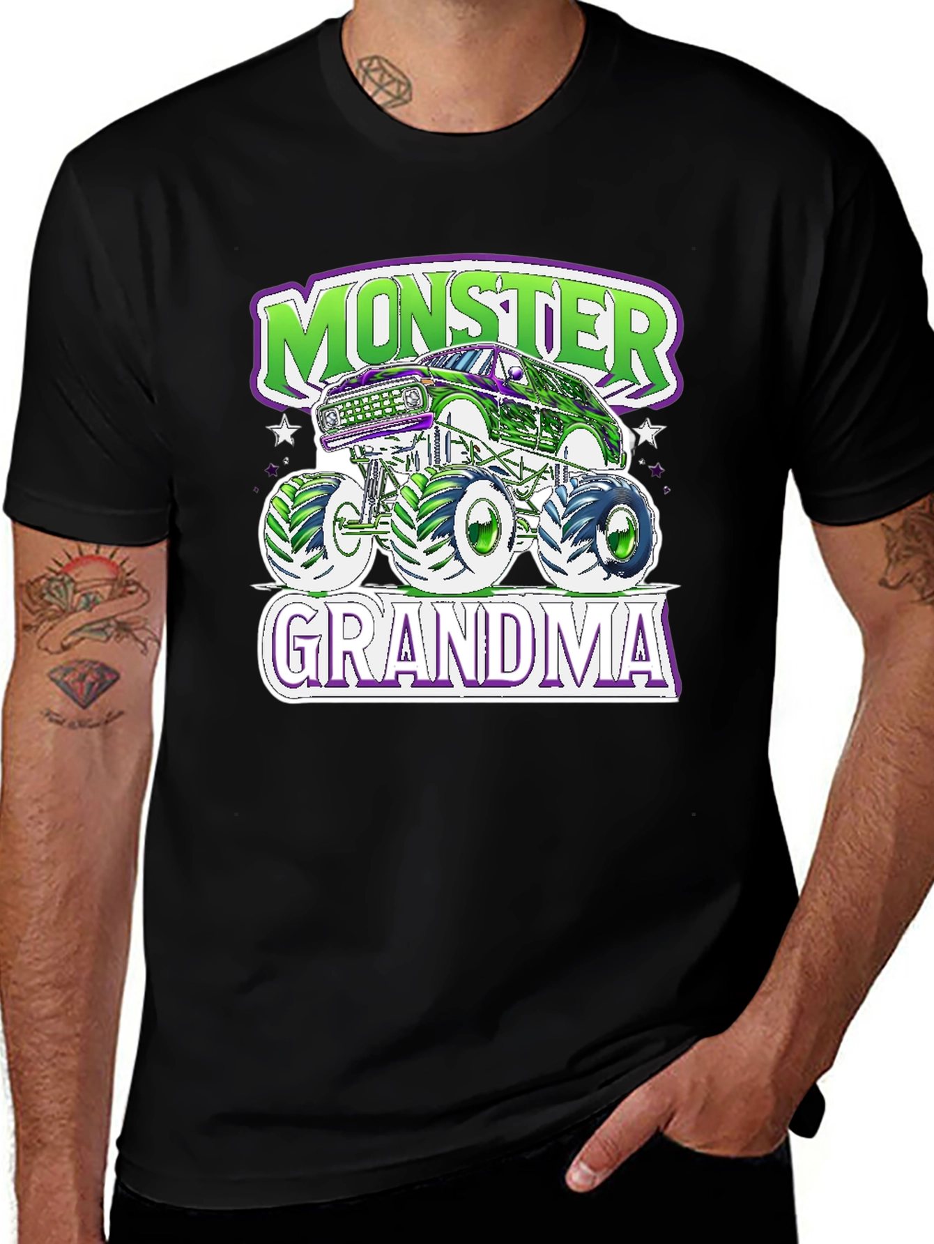 Variant 23 of Monster Grandma Truck T-Shirt - Car Racing Graphic Tee
